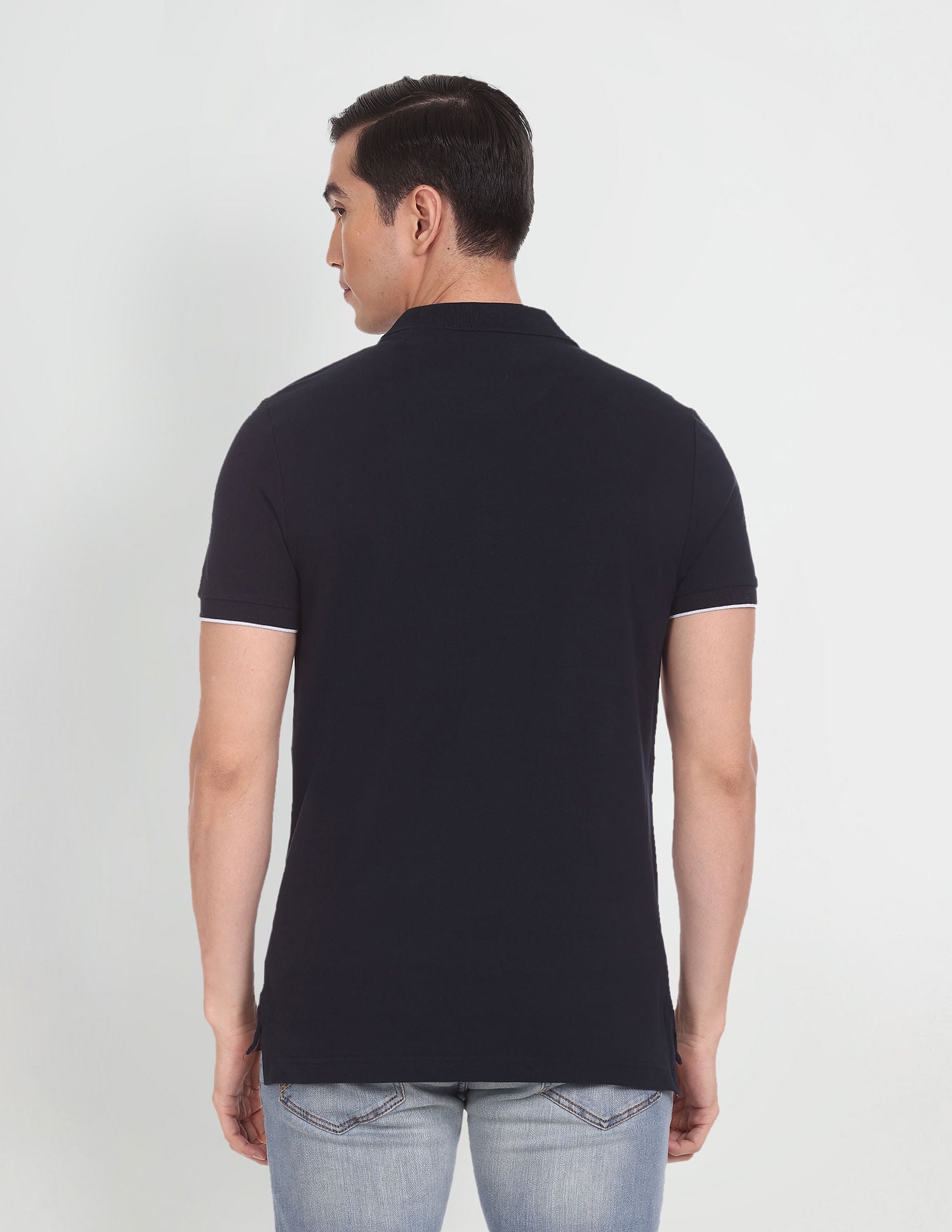 Typographic Print Cotton Polo Shirt Black - U.S. Polo Assn. India | Large