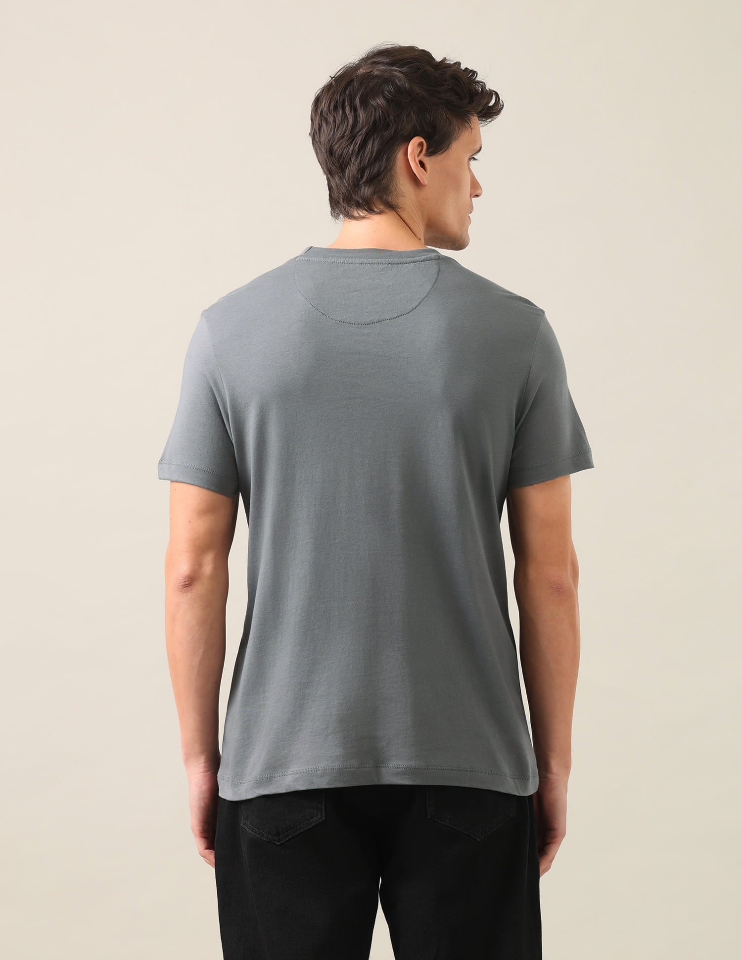 Brand Embossed Regular Fit T-Shirt Dark Grey - U.S. Polo Assn. India | Large