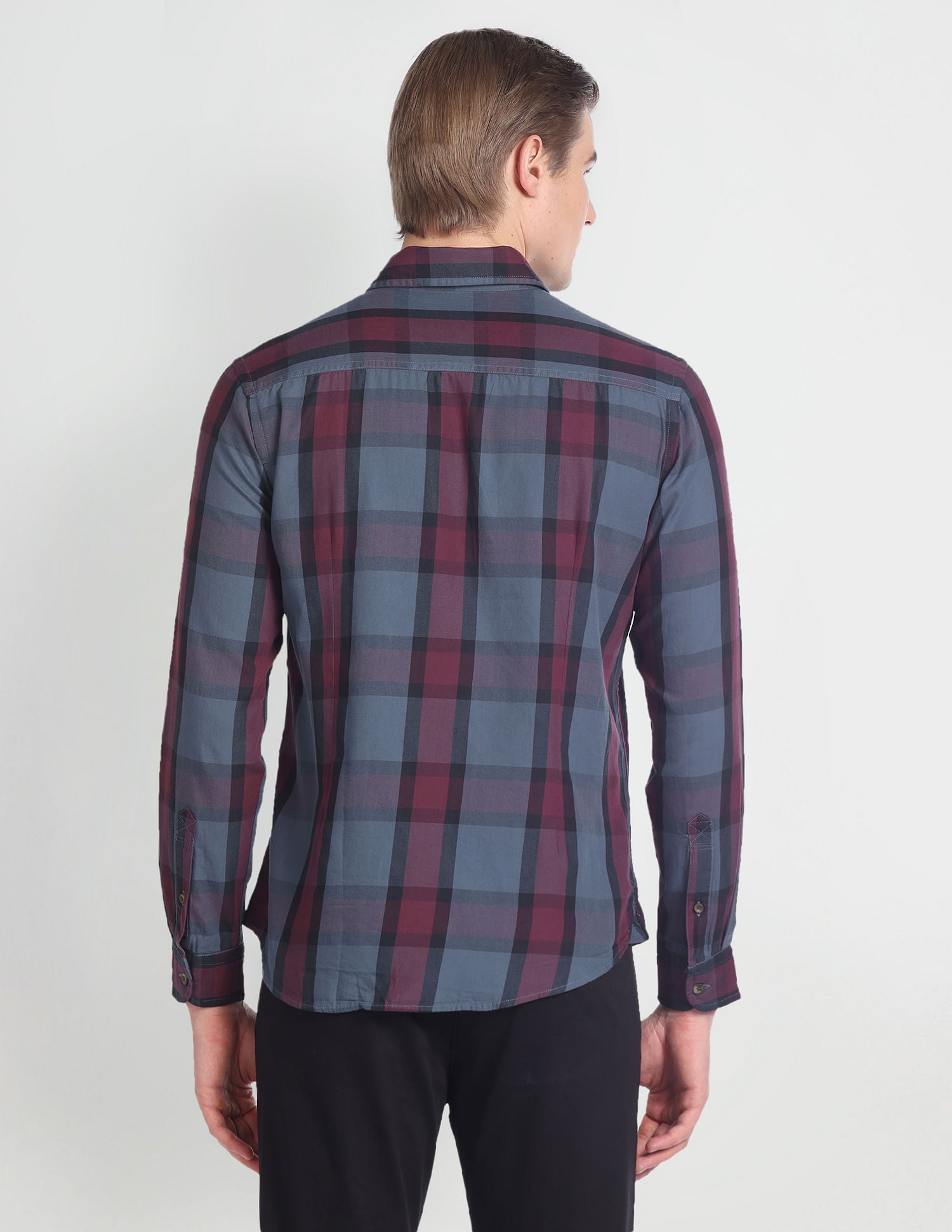 Twill Cotton Shirt Maroon - U.S. Polo Assn. India | Large