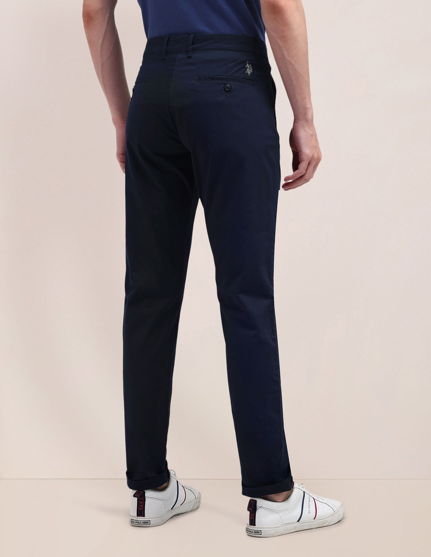 Austin Fit Solid Trousers Navy - U.S. POLO ASSN. | Large