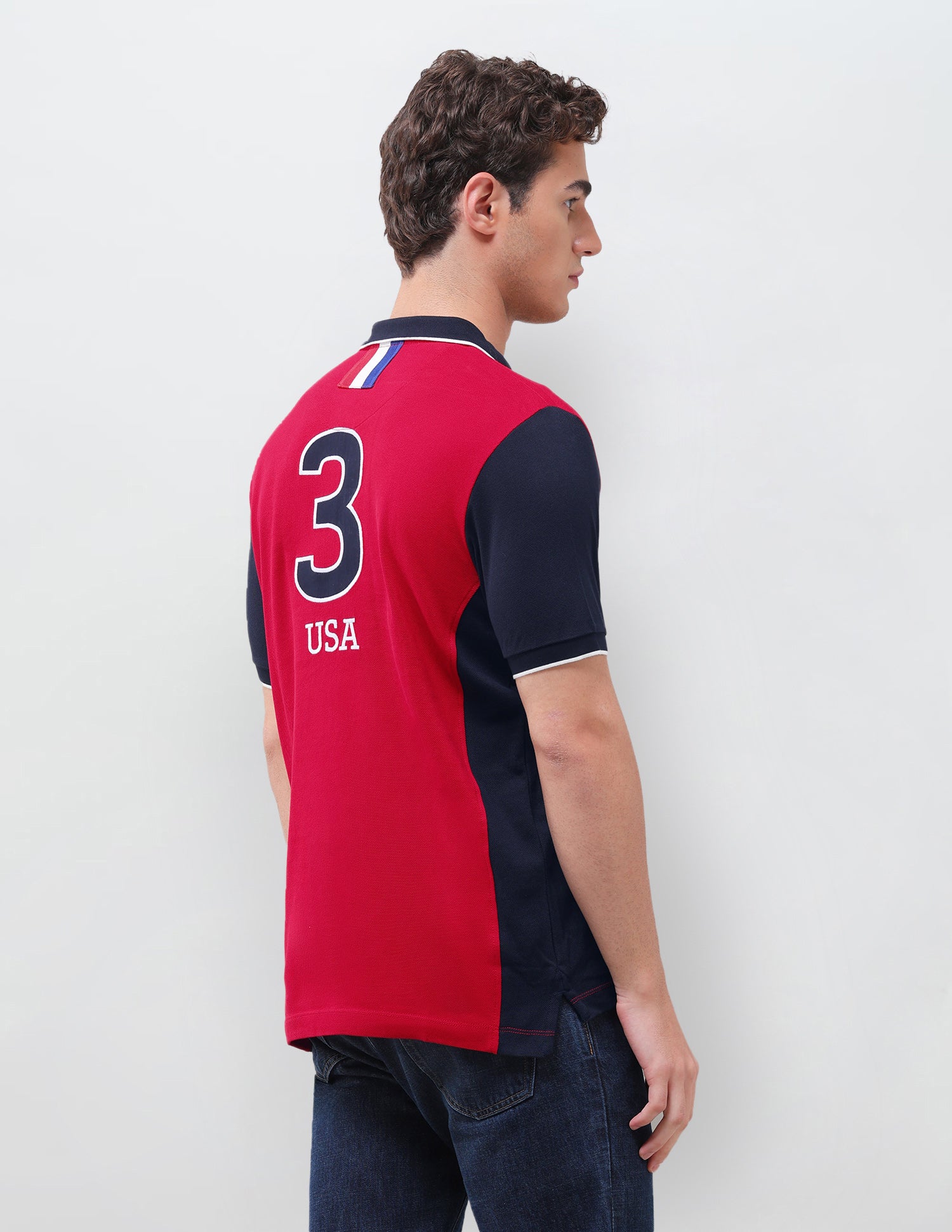 Colourblocked Slim Fit Polo Shirt Red - U.S. Polo Assn. India | Large