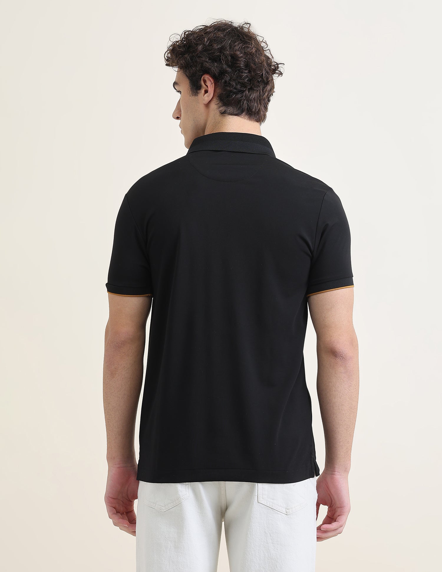 Solid Slim Fit Polo Shirt Black - U.S. Polo Assn. India | Large