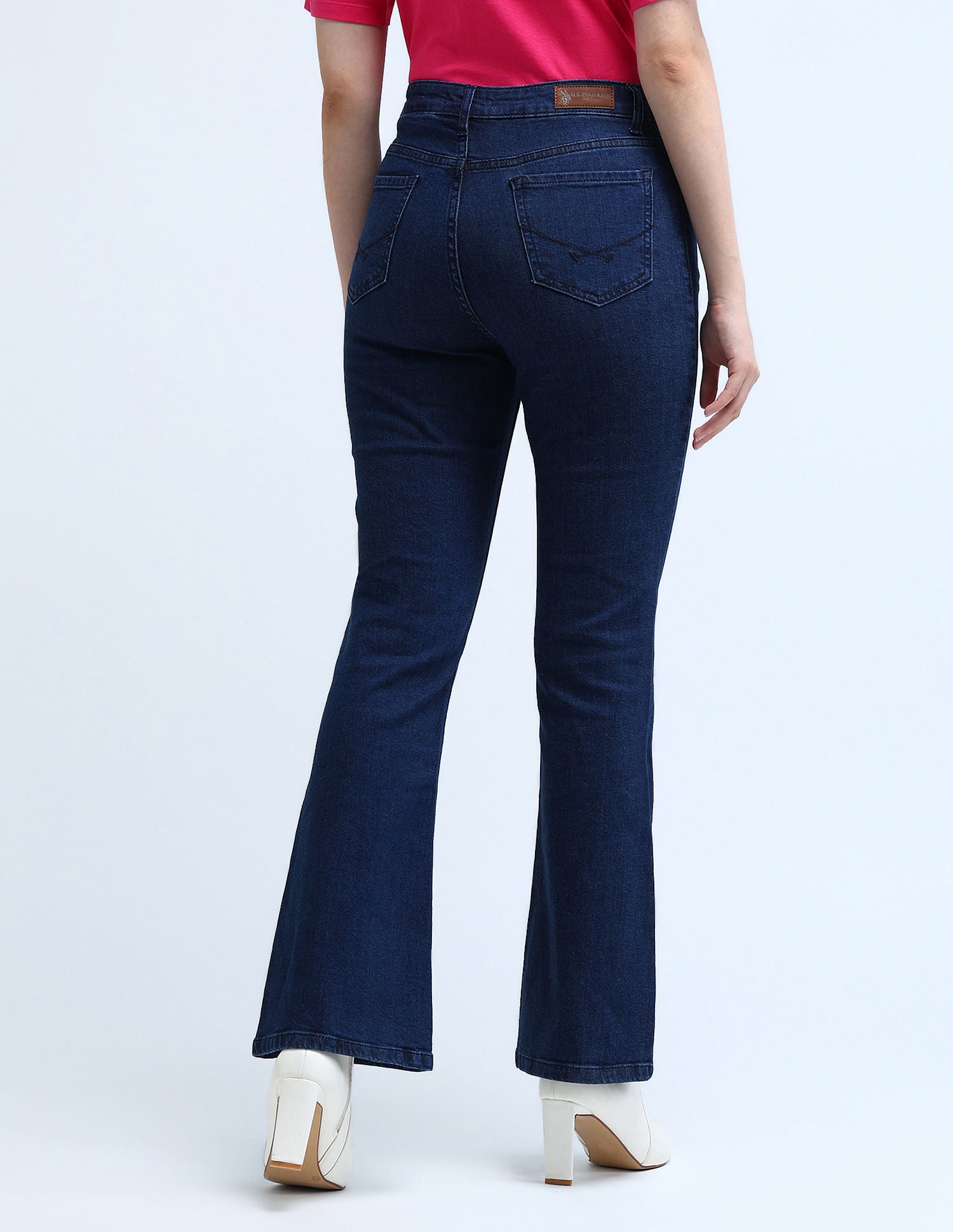 High Rise Flared Fit Jeans Dark Blue - U.S. POLO ASSN. | Large