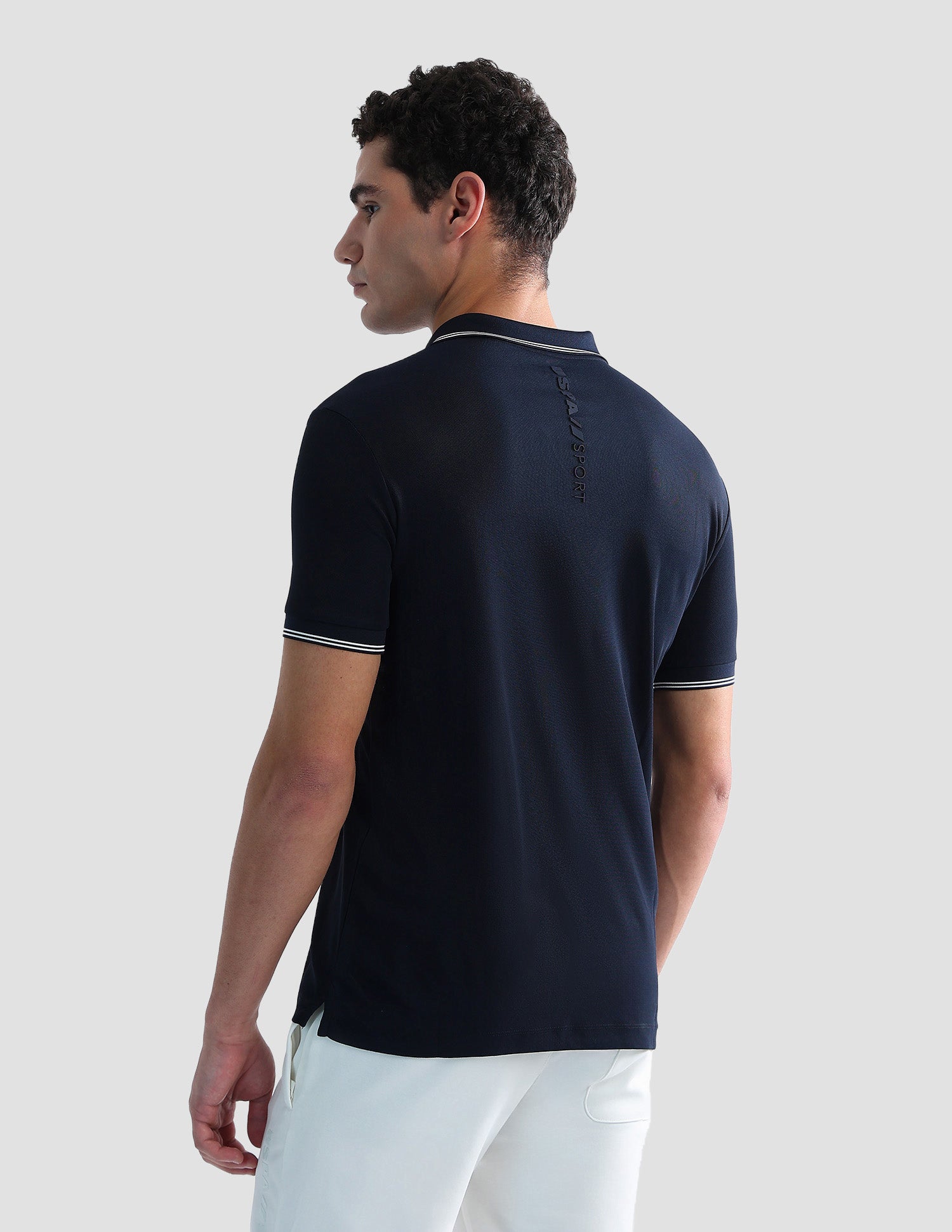 Brand Embossed Regular Fit Active Polo Shirt Navy - U.S. POLO ASSN. | Large