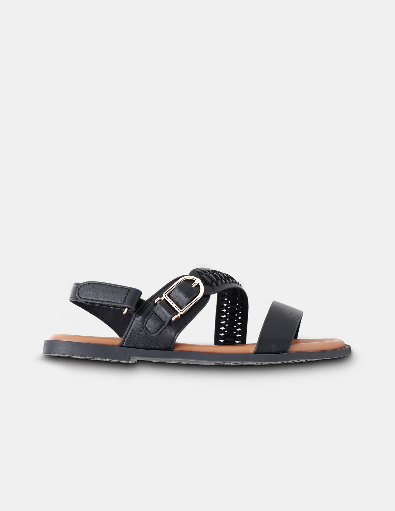 Women Axelle Patterned Vamp Strap Sandals Black - U.S. Polo Assn. India | Large