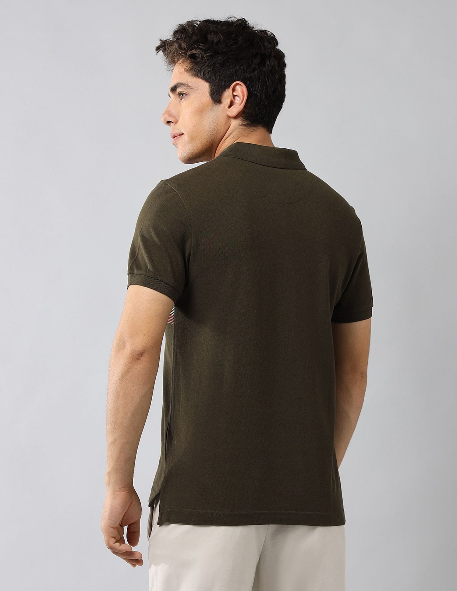Brand Printed Muscle Fit Polo Shirt Olive - U.S. Polo Assn. India | Large