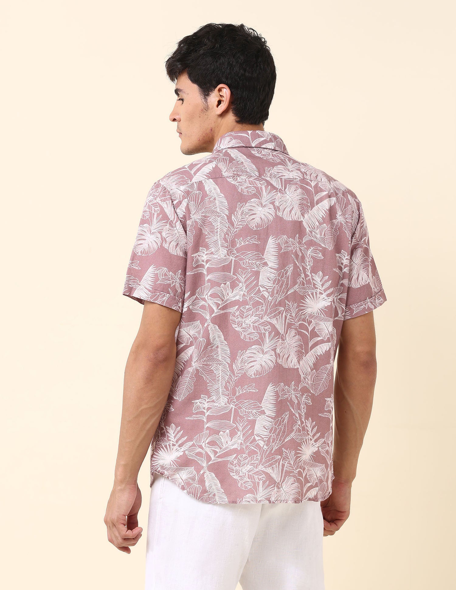 Tropical Printed Poplin Shirt Pink - U.S. Polo Assn. India | Large