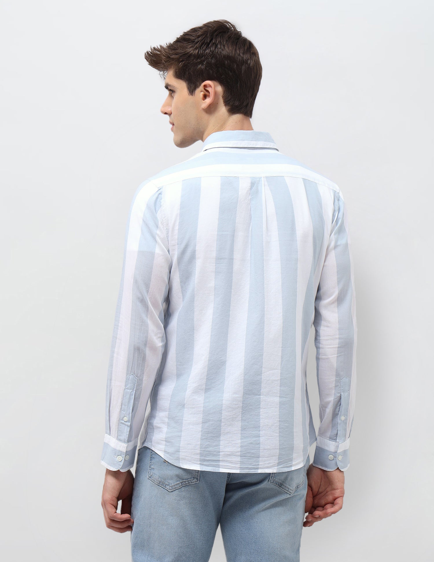 Vertical Striped Regular Fit Shirt Teal - U.S. Polo Assn. India | Large