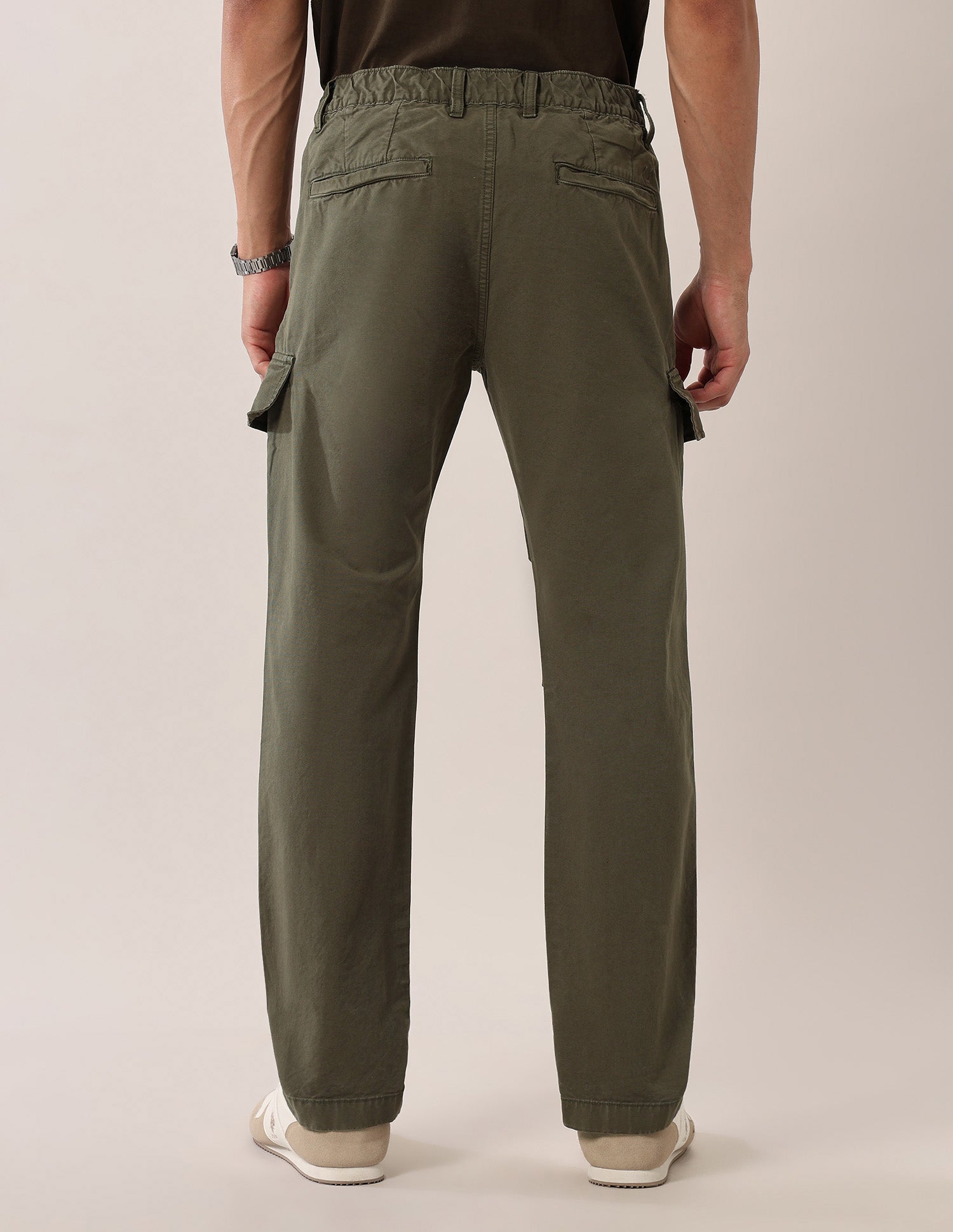 Mid Rise Straight Fit Twill Cargos Green - U.S. Polo Assn. India | Large