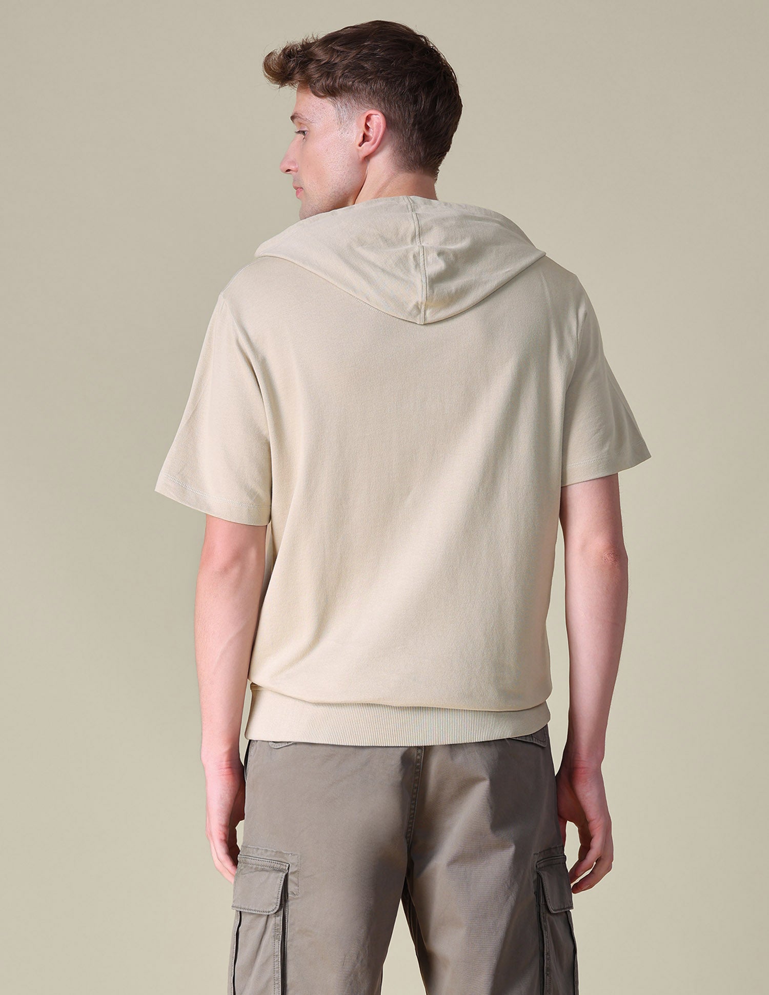 Hooded Relaxed Fit T-Shirt Beige - U.S. POLO ASSN. | Large
