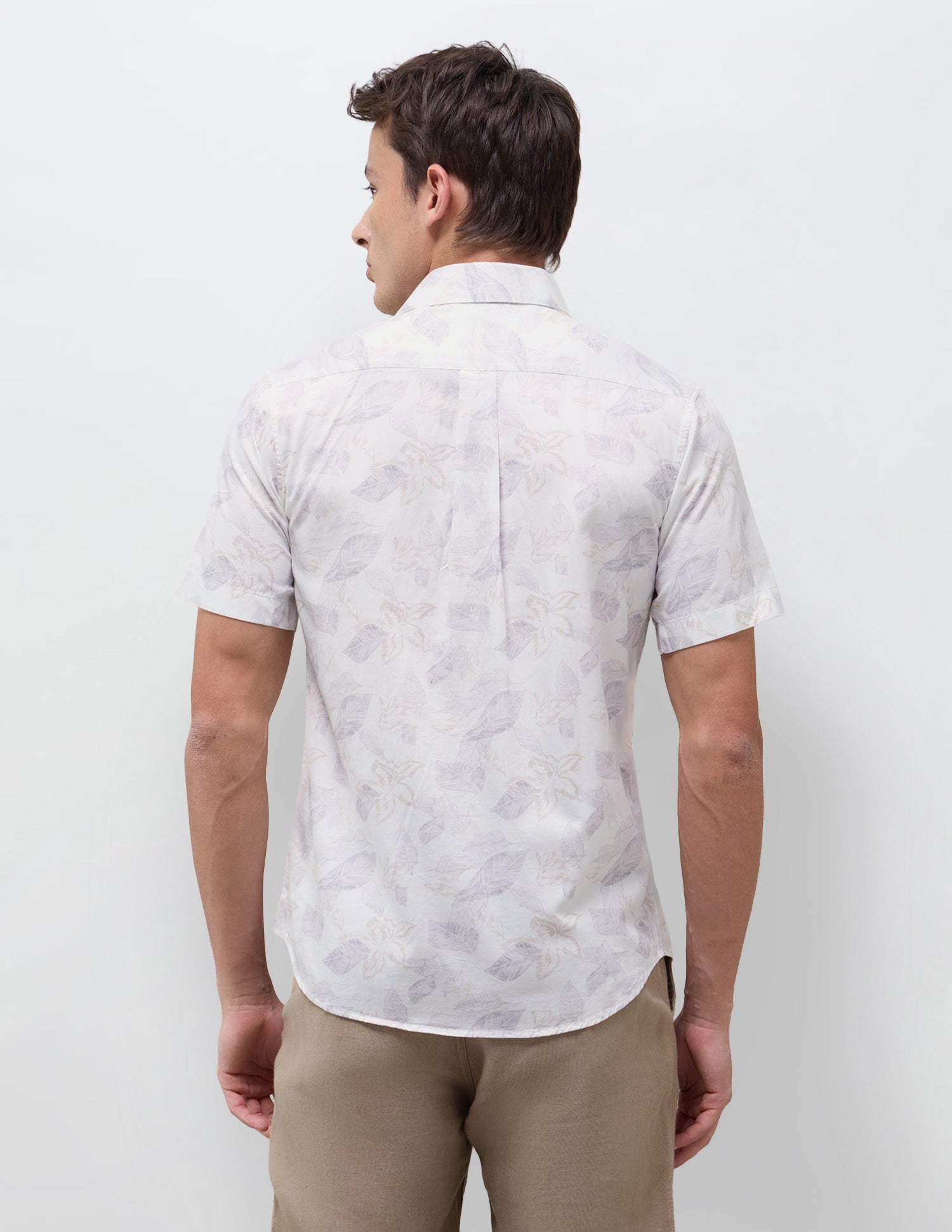 Satin Floral Printed Shirt Light Grey - U.S. Polo Assn. India | Large