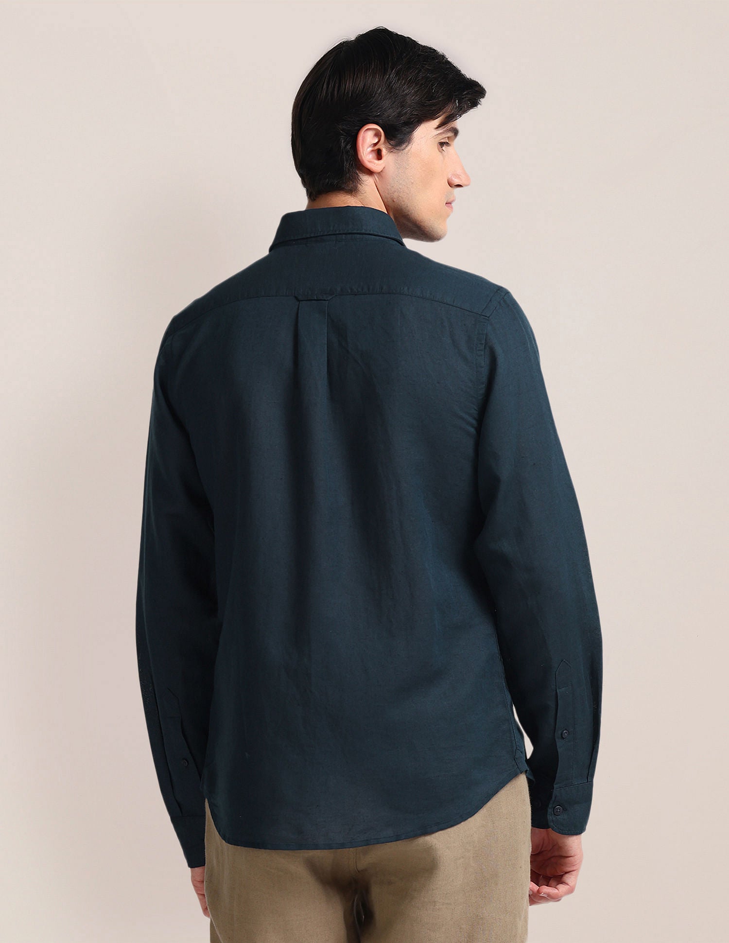 Solid Tailored Fit Shirt Navy - U.S. POLO ASSN. | Large