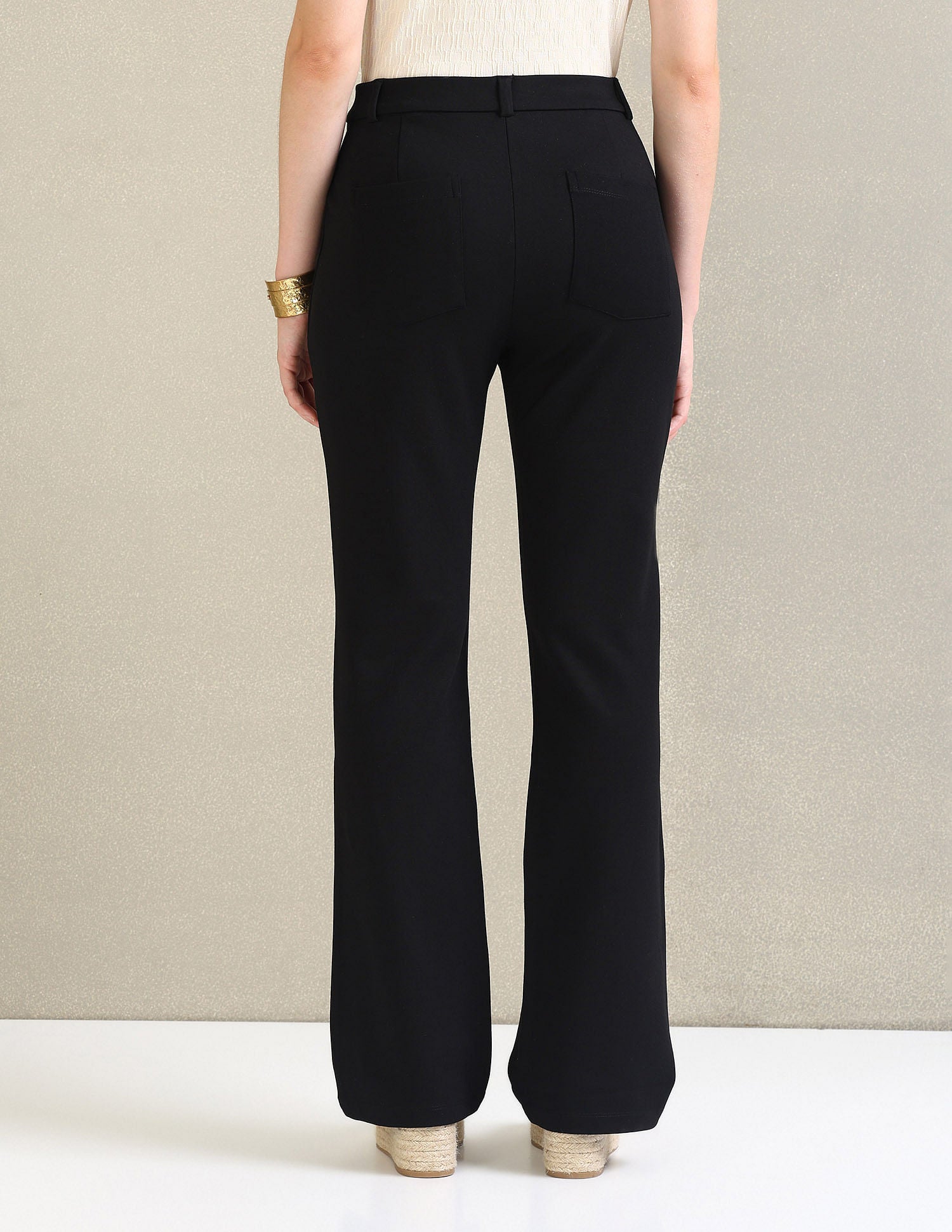 Straight Fit Ponte Roma Trousers Black - U.S. POLO ASSN. | Large