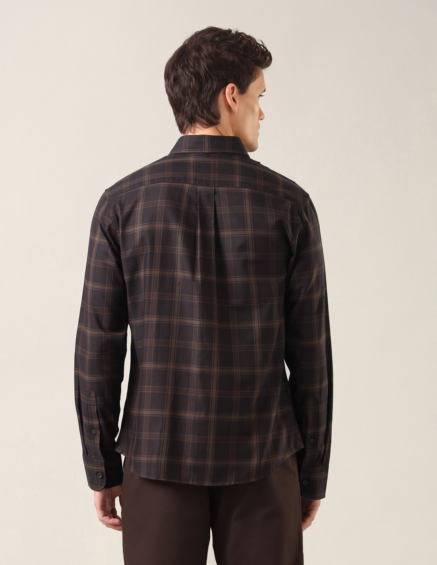 Grid Tattersall Checked Twill Shirt Choco - U.S. Polo Assn. India | Large