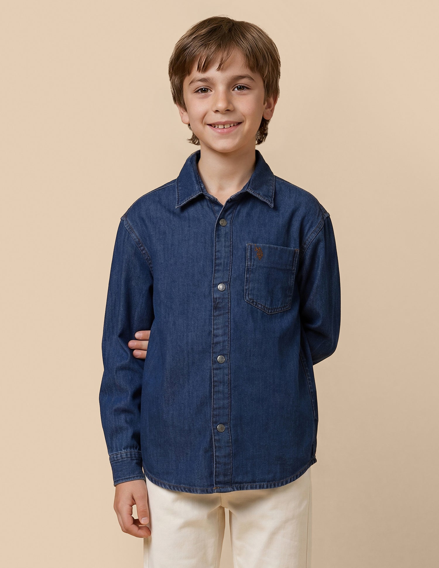 Boxy Fit Denim Shirt Indigo - U.S. Polo Assn. India | Large
