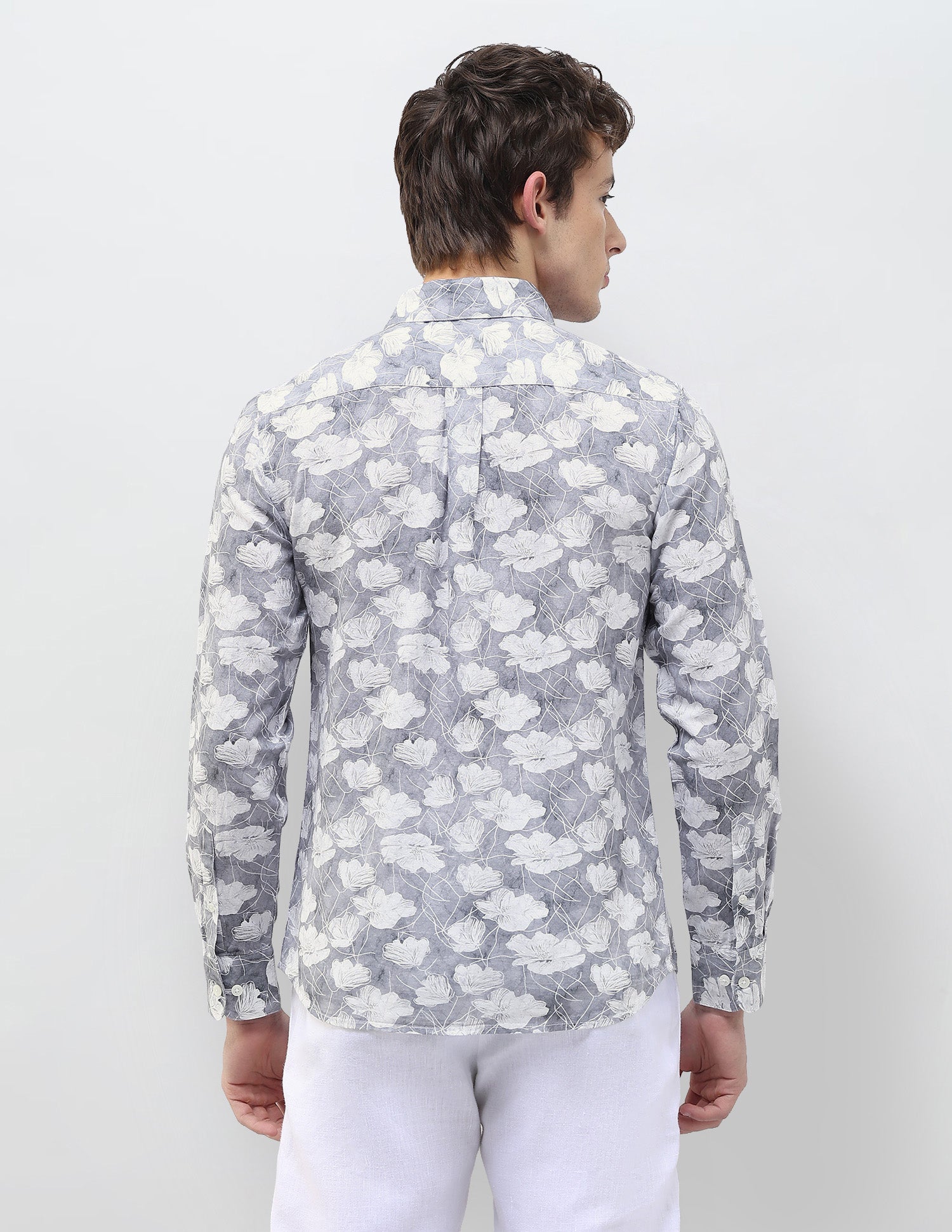 Floral Printed Regular Fit Shirt Grey - U.S. Polo Assn. India | Large