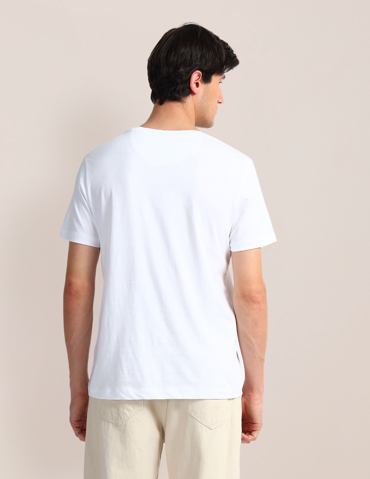 Brand Print Slim Fit T-Shirt White - U.S. Polo Assn. India | Large