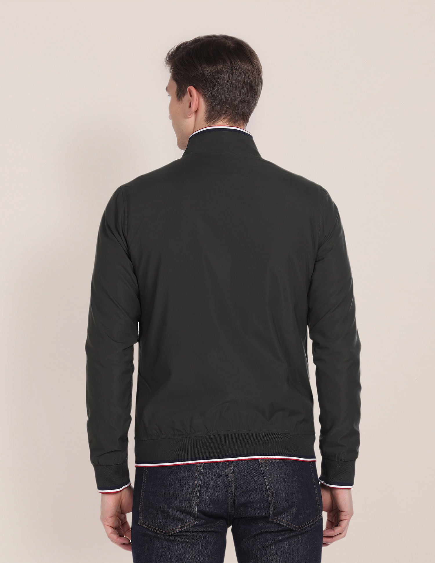 Solid High Neck Jacket Olive - U.S. POLO ASSN. | Large