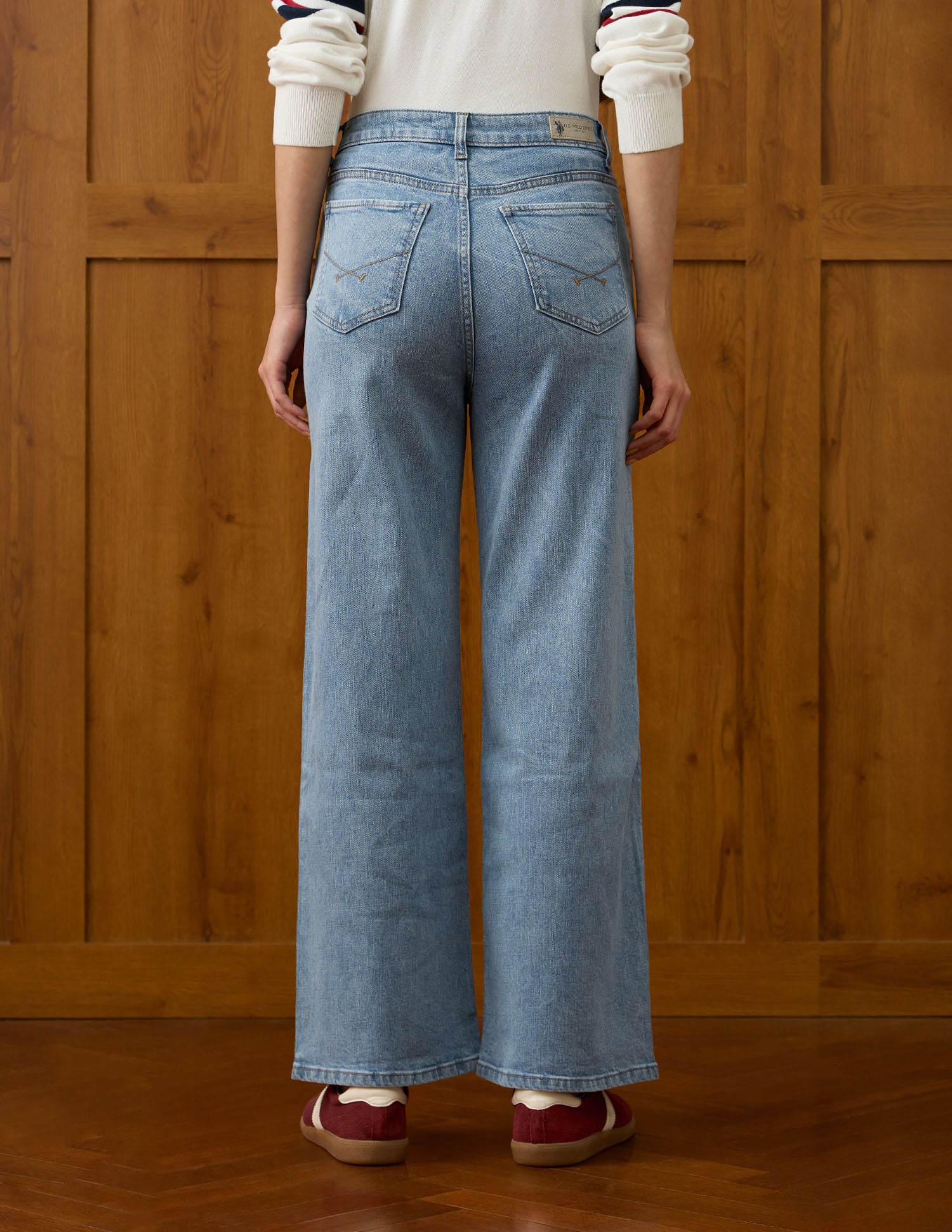 High Rise Wide Leg Fit Jeans Blue - U.S. POLO ASSN. | Large