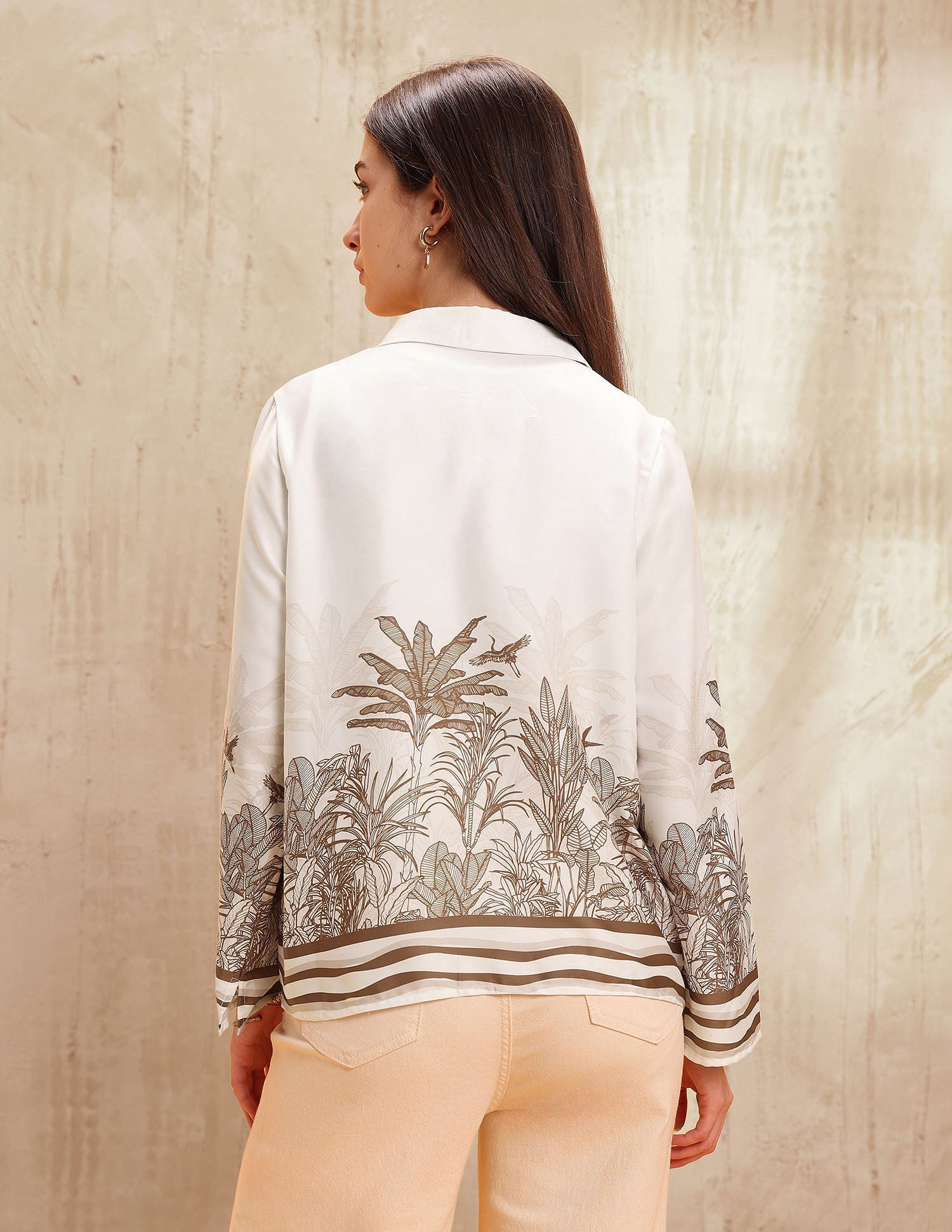 Floral Printed Regular Fit Shirt Brown - U.S. POLO ASSN. | Large