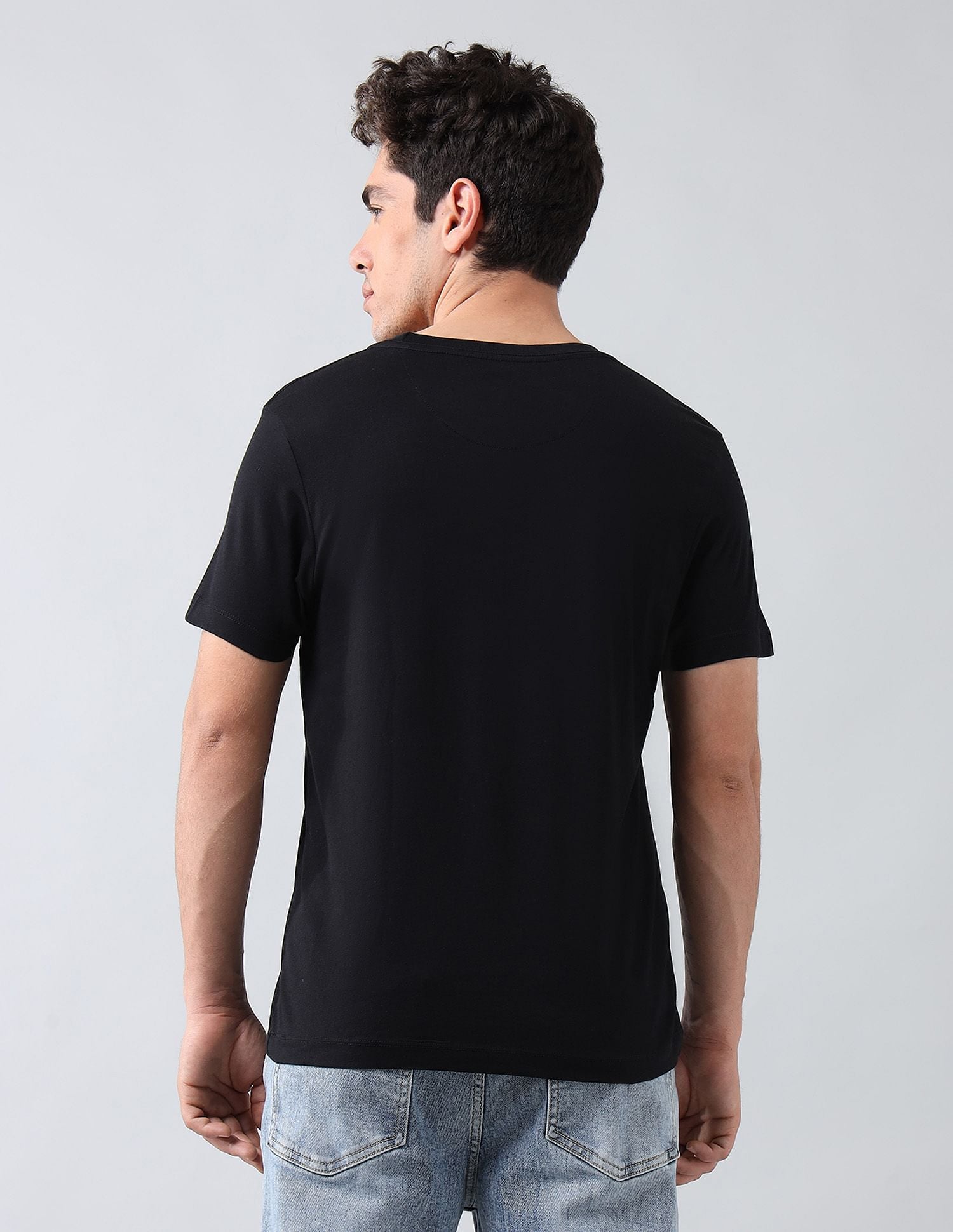 Muscle Fit Brand Printed T-Shirt Black - U.S. Polo Assn. India | Large
