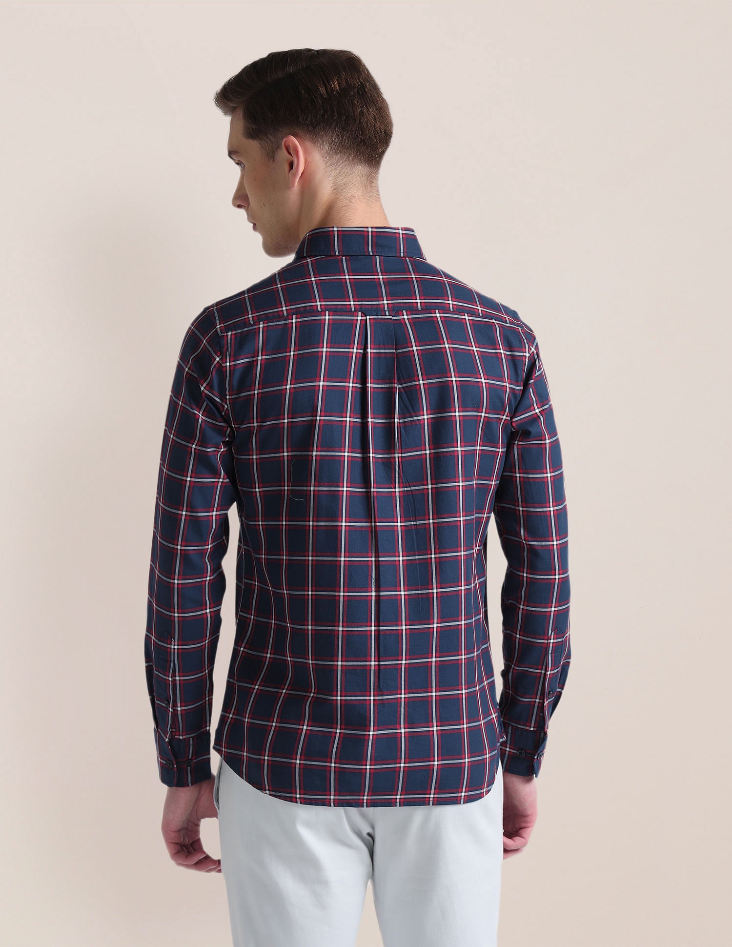 Tartan Check Cotton Twill Shirt Navy - U.S. Polo Assn. India | Large