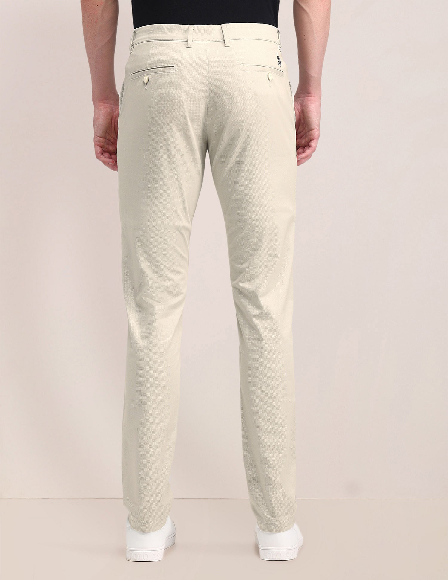 Mid Rise Regular Fit Trousers Beige - U.S. POLO ASSN. | Large