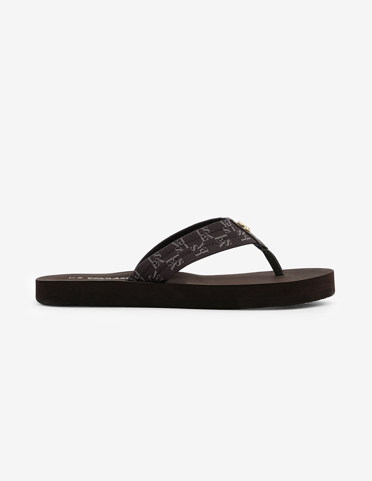 Brand Printed Rin Flip Flops Brown - U.S. Polo Assn. India | Large