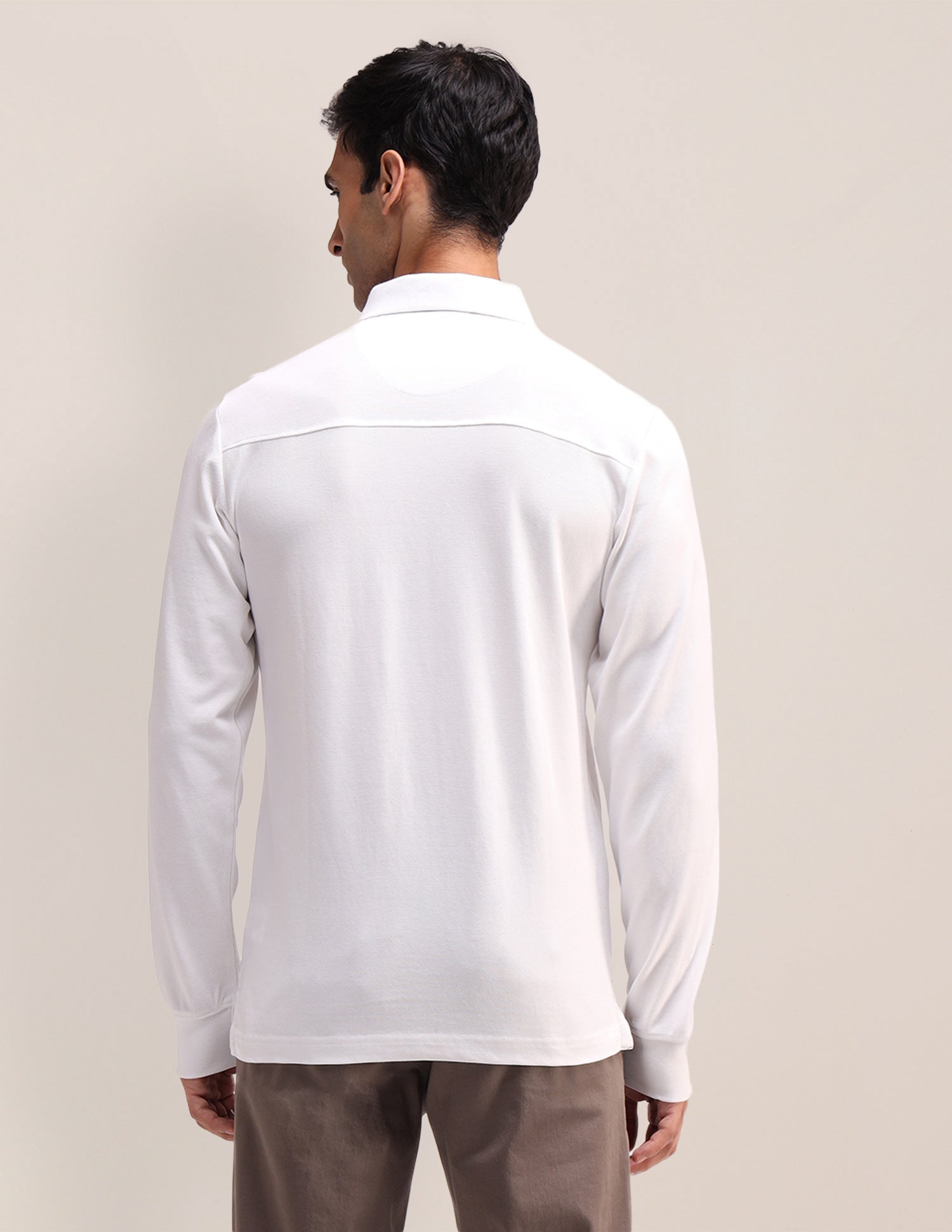 Solid Cotton Muscle Fit Polo Shirt White - U.S. Polo Assn. India | Large