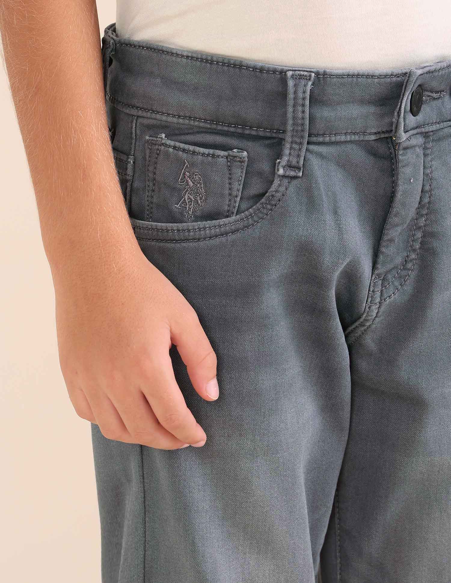 Boys Relaxed Fit Grey Jeans Dark Grey - U.S. POLO ASSN. | Large