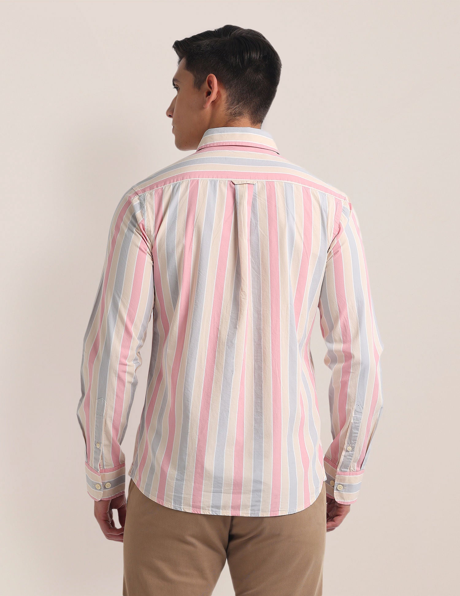 Premium Cotton Vertical Stripe Shirt Pink - U.S. Polo Assn. India | Large