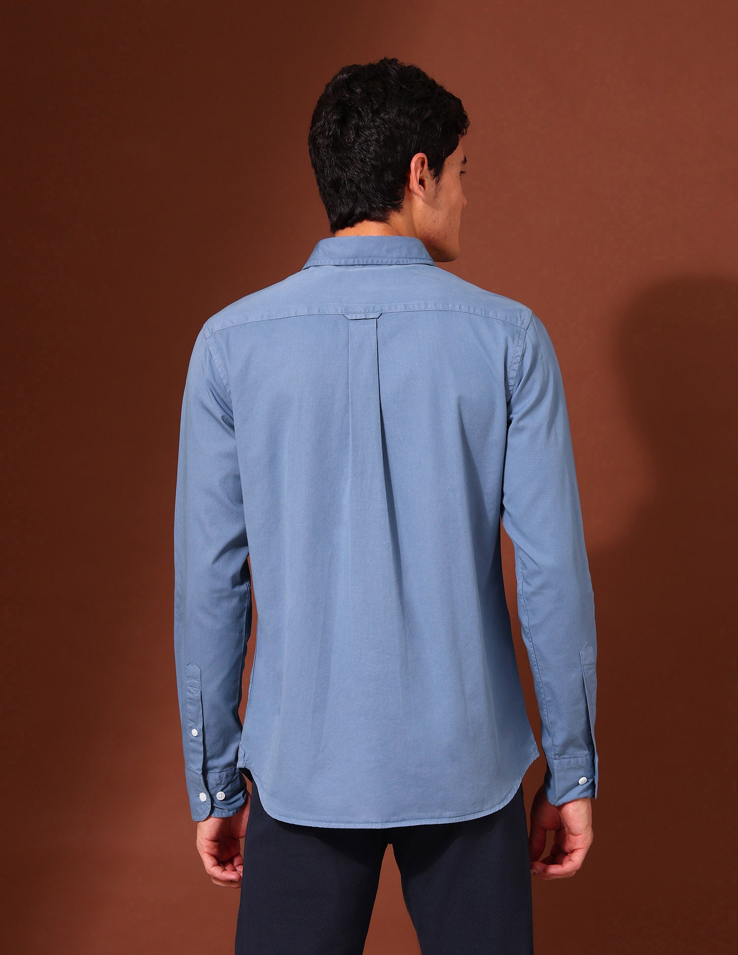 Pure Cotton Regular Fit Twill Shirt Blue - U.S. Polo Assn. India | Large