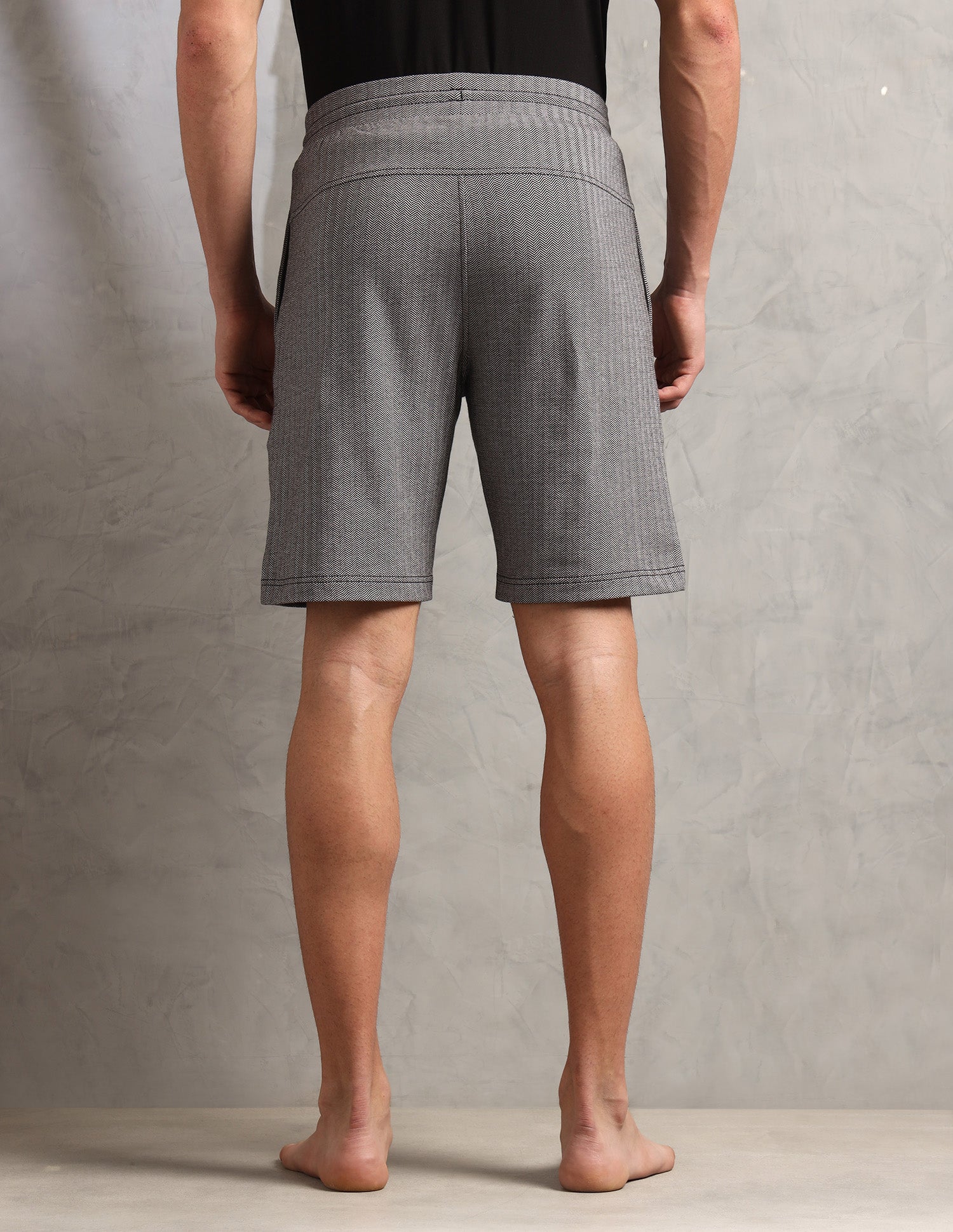 Chevron Slim Fit PS004-PL Lounge Shorts - Pack of 1 Black - U.S. Polo Assn. India | Large