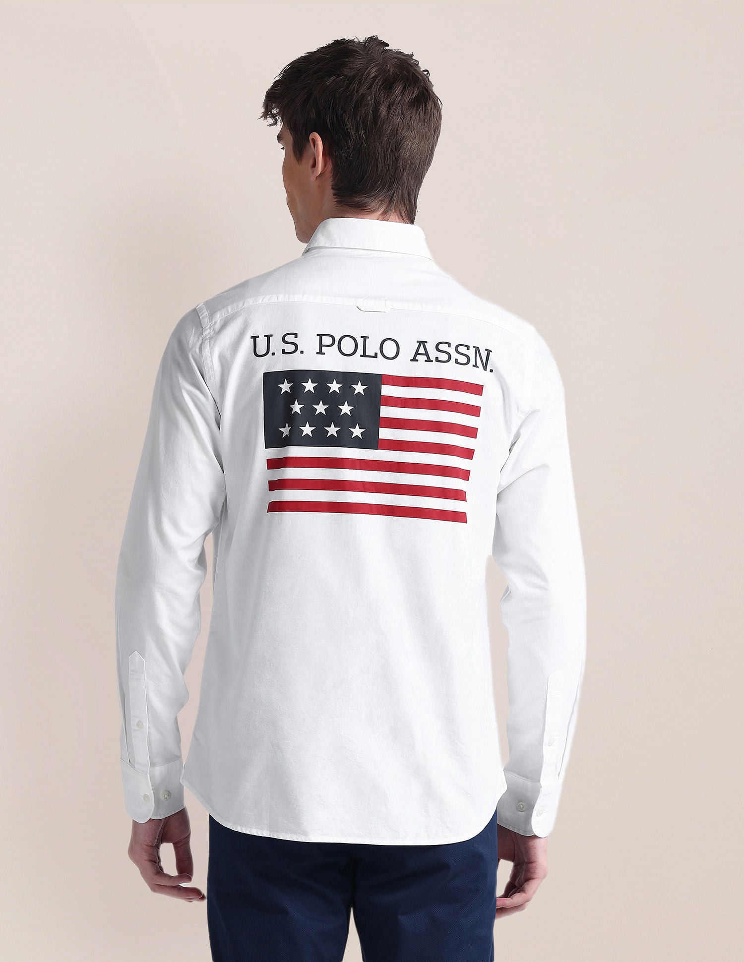 Long Sleeve Graphic Print Shirt White - U.S. POLO ASSN. | Large