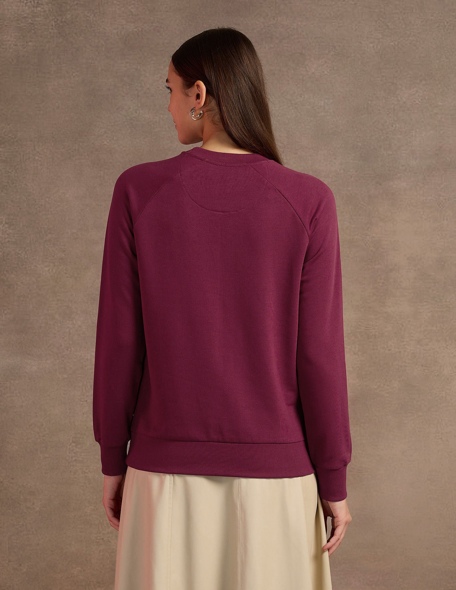 Drop Shoulder Gel Print Sweatshirt Wine - U.S. Polo Assn. India | Large