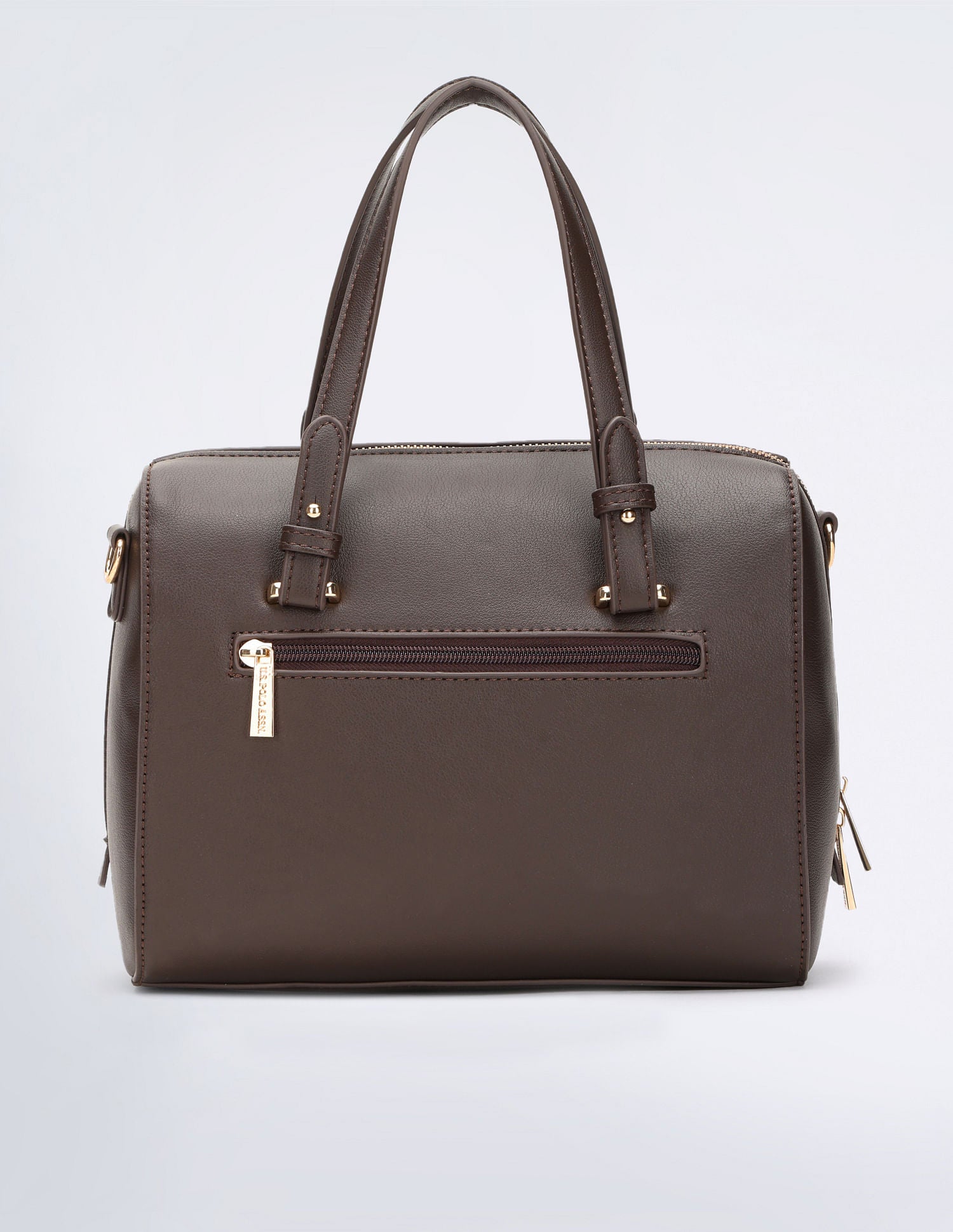 Geometric Print Bowler Handbag Brown - U.S. POLO ASSN. | Large