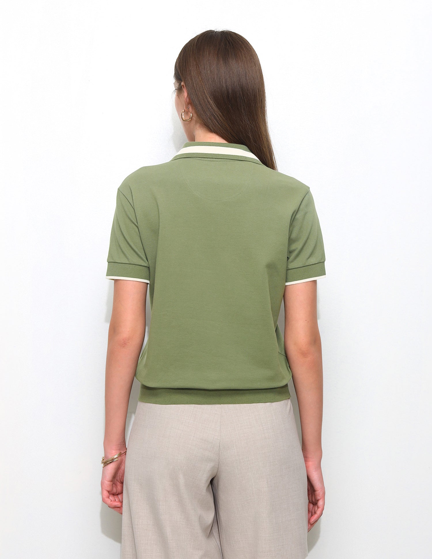 Floral Embroidery Blouson Polo Shirt Olive - U.S. Polo Assn. India | Large