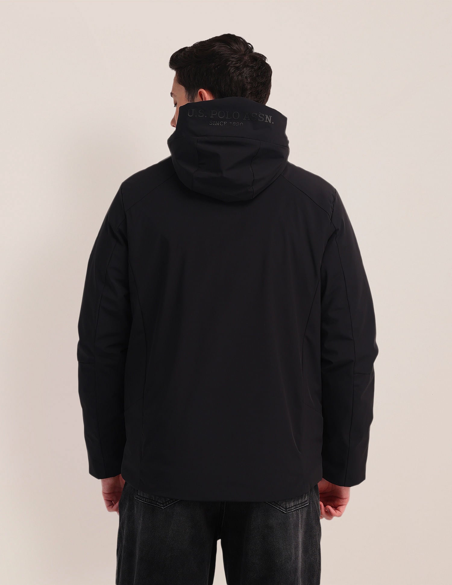 Detachable Hood Padded Jacket Black - U.S. POLO ASSN. | Large