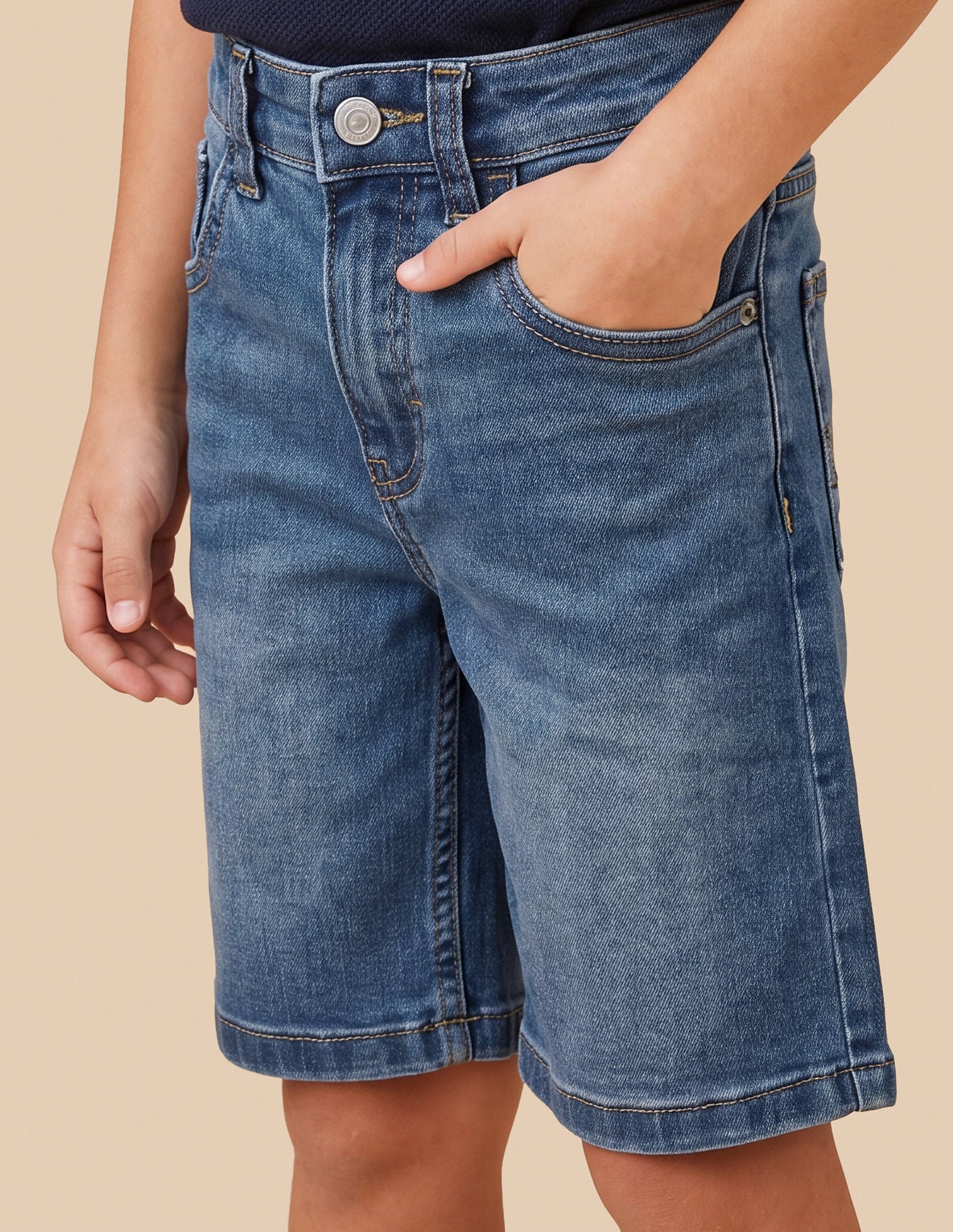 Mid Rise Regular Fit Denim Shorts Blue - U.S. Polo Assn. India | Large