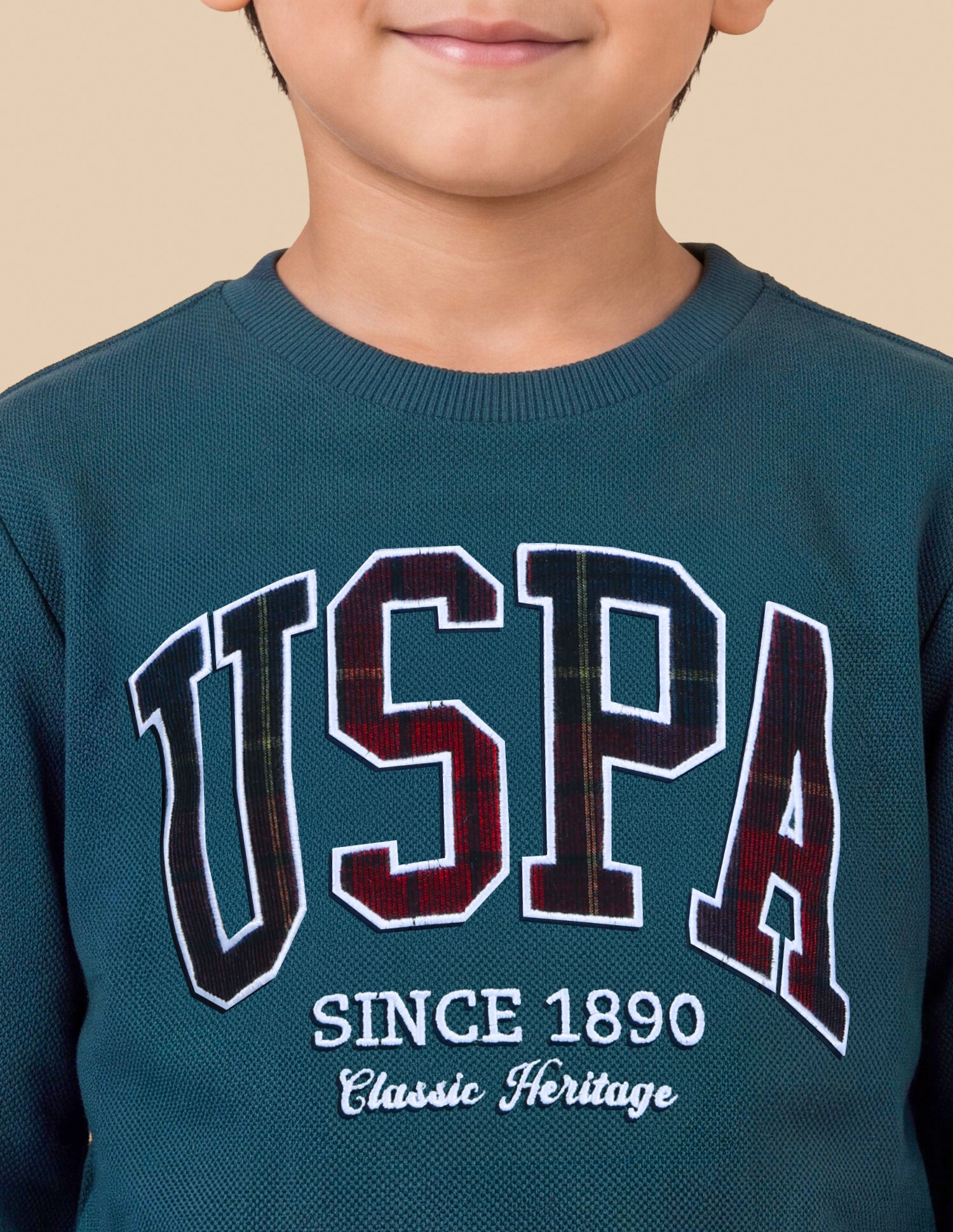 Brand Applique Regular Fit Sweatshirt Teal - U.S. Polo Assn. India | Large