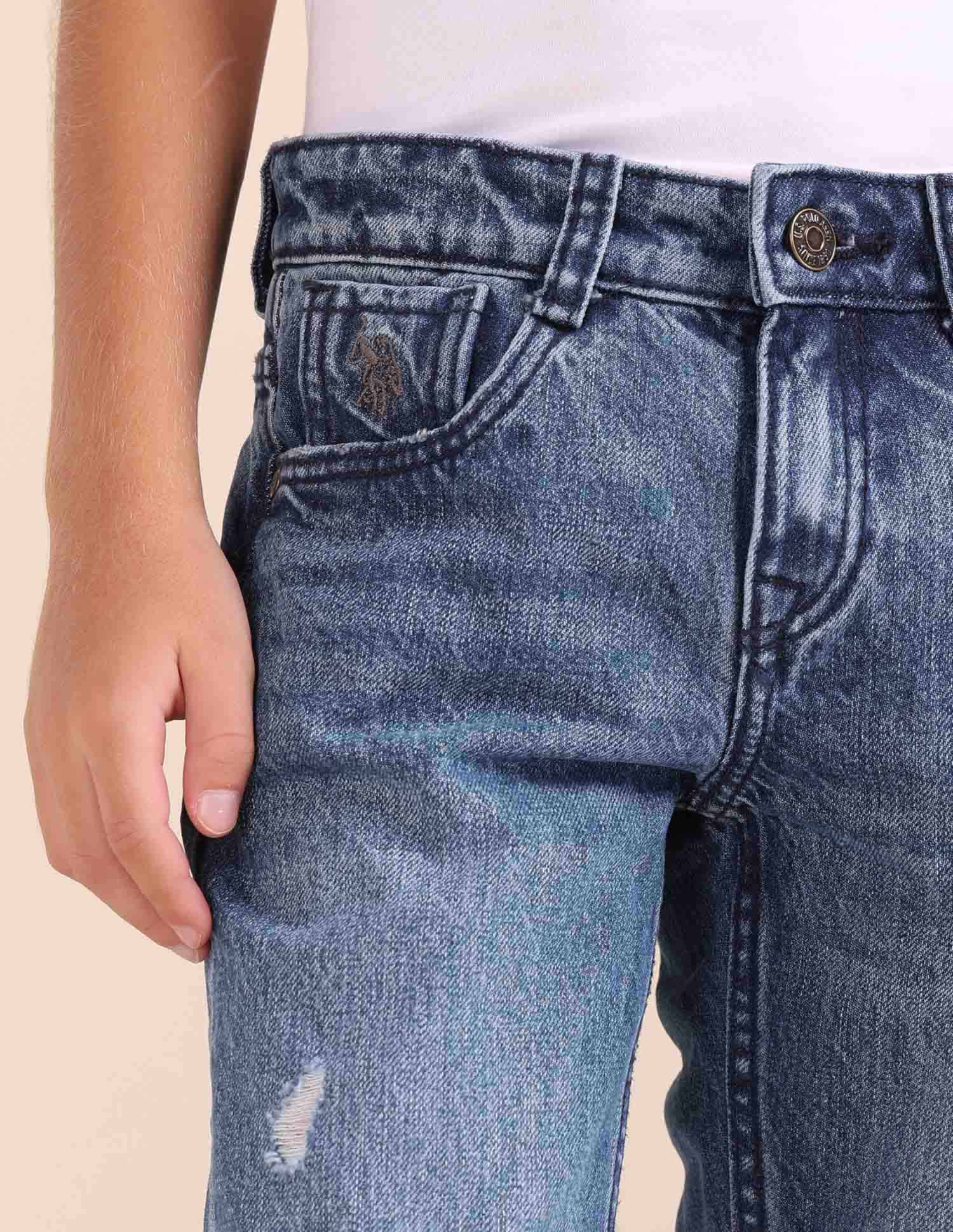 Boys Relaxed Fit Blue Jeans Blue - U.S. POLO ASSN. | Large