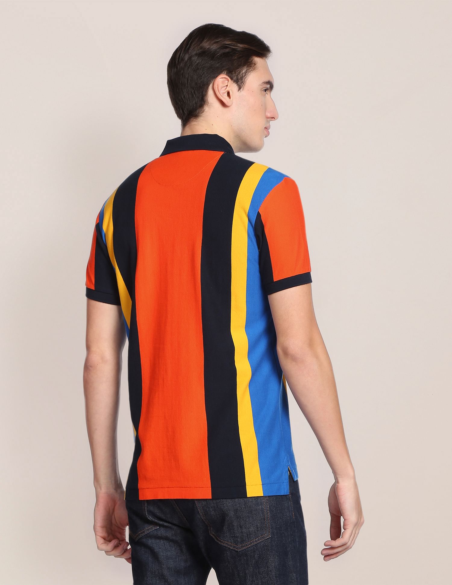 Vertical Stripe Cotton Polo Shirt Navy - U.S. POLO ASSN. | Large