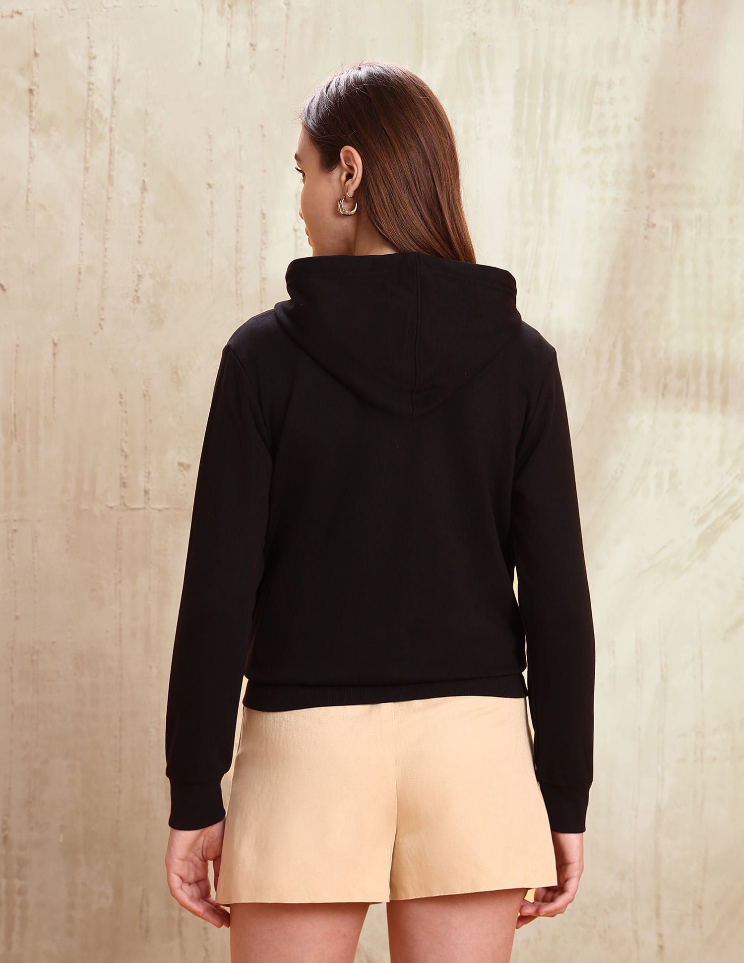 Solid Regular Fit Hooded Sweater Black - U.S. POLO ASSN. | Large