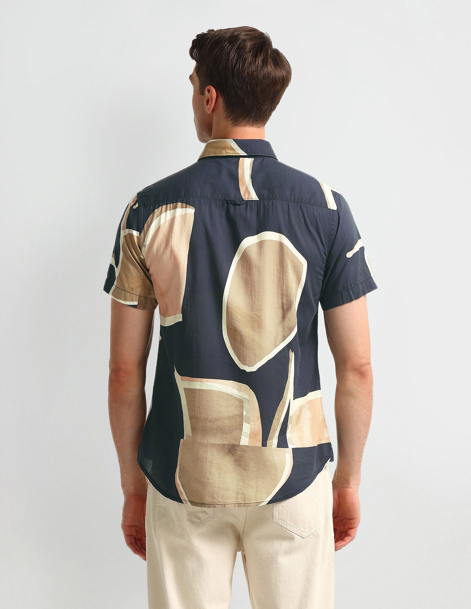 Abstract Print Slim Fit Shirt Black - U.S. POLO ASSN. | Large