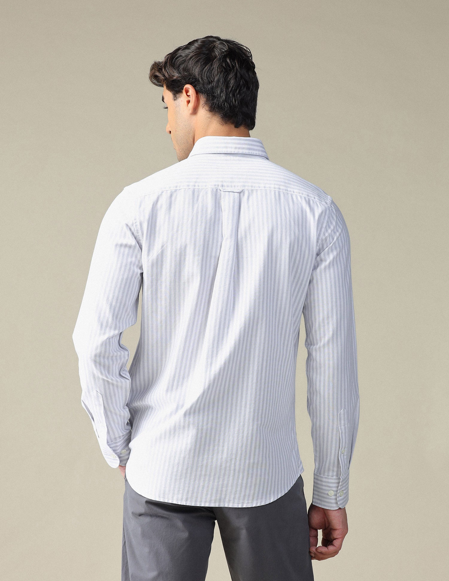 Vertical Striped Button Down Shirt Grey - U.S. POLO ASSN. | Large