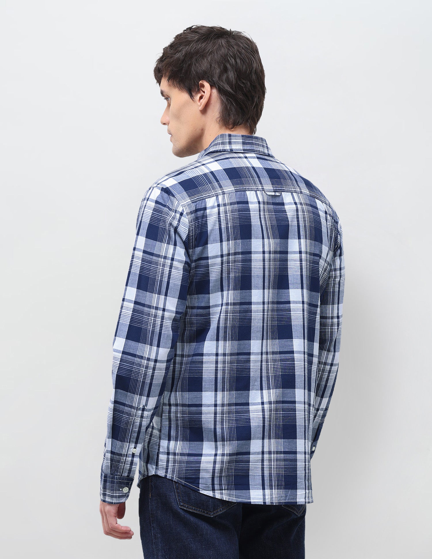 Twill Plaid Checked Shirt Navy - U.S. Polo Assn. India | Large