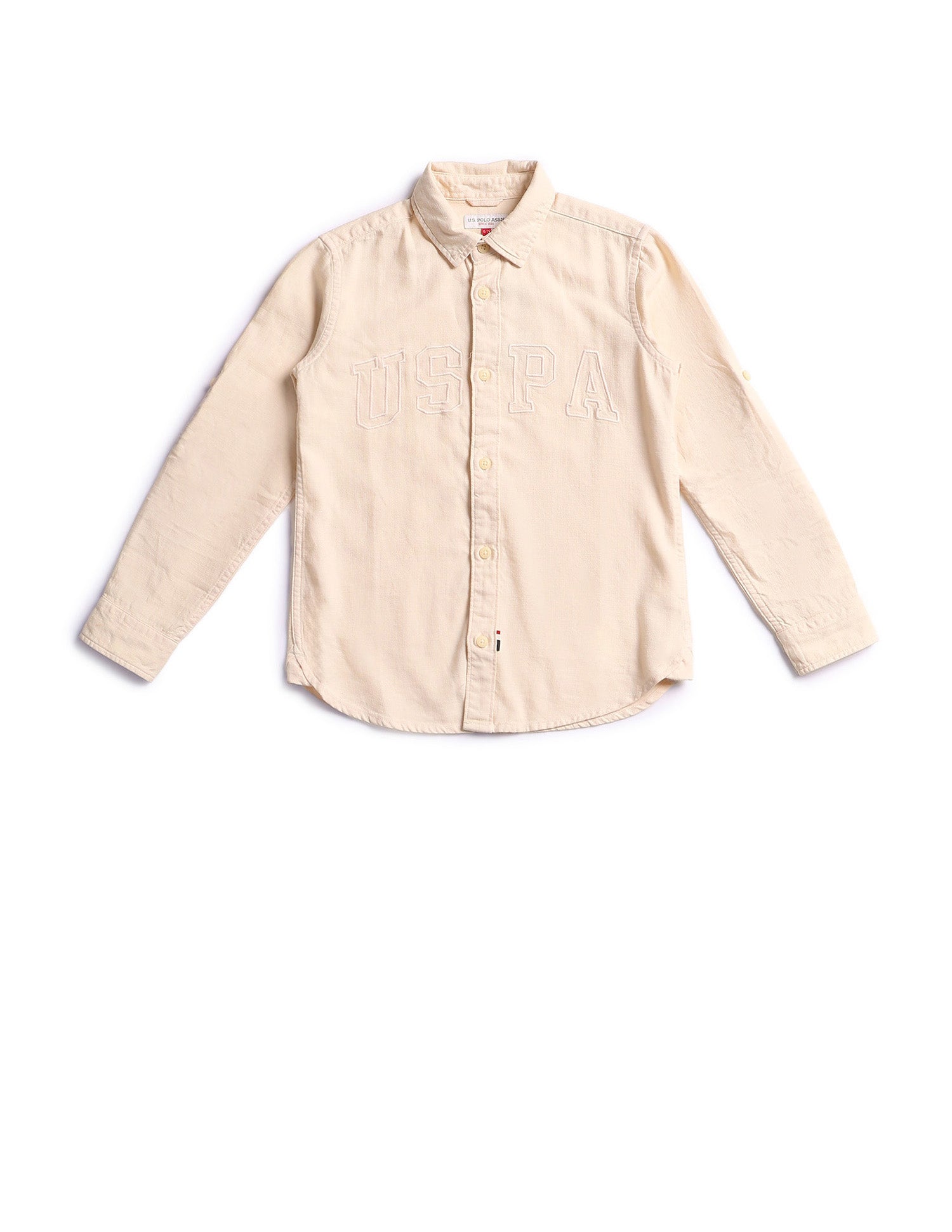 Boys Twill Regular Fit Shirt Beige - U.S. POLO ASSN. | Large