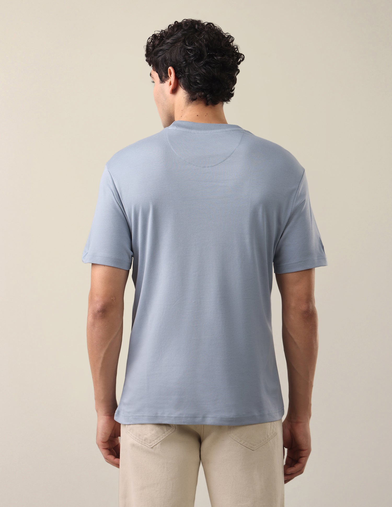 Brand Applique Slim Fit T-Shirt Blue - U.S. Polo Assn. India | Large