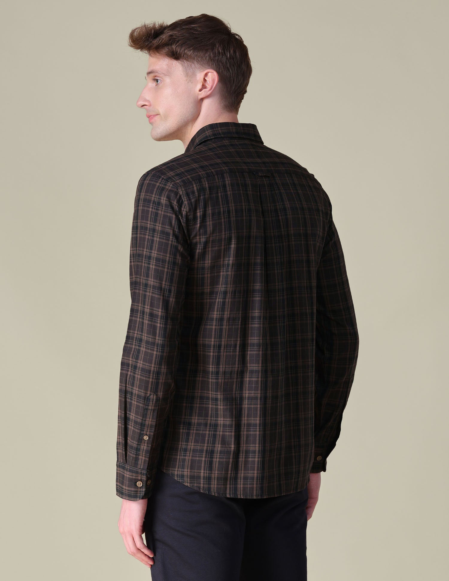 Tartan Checked Tailored Fit Shirt Brown - U.S. POLO ASSN. | Large