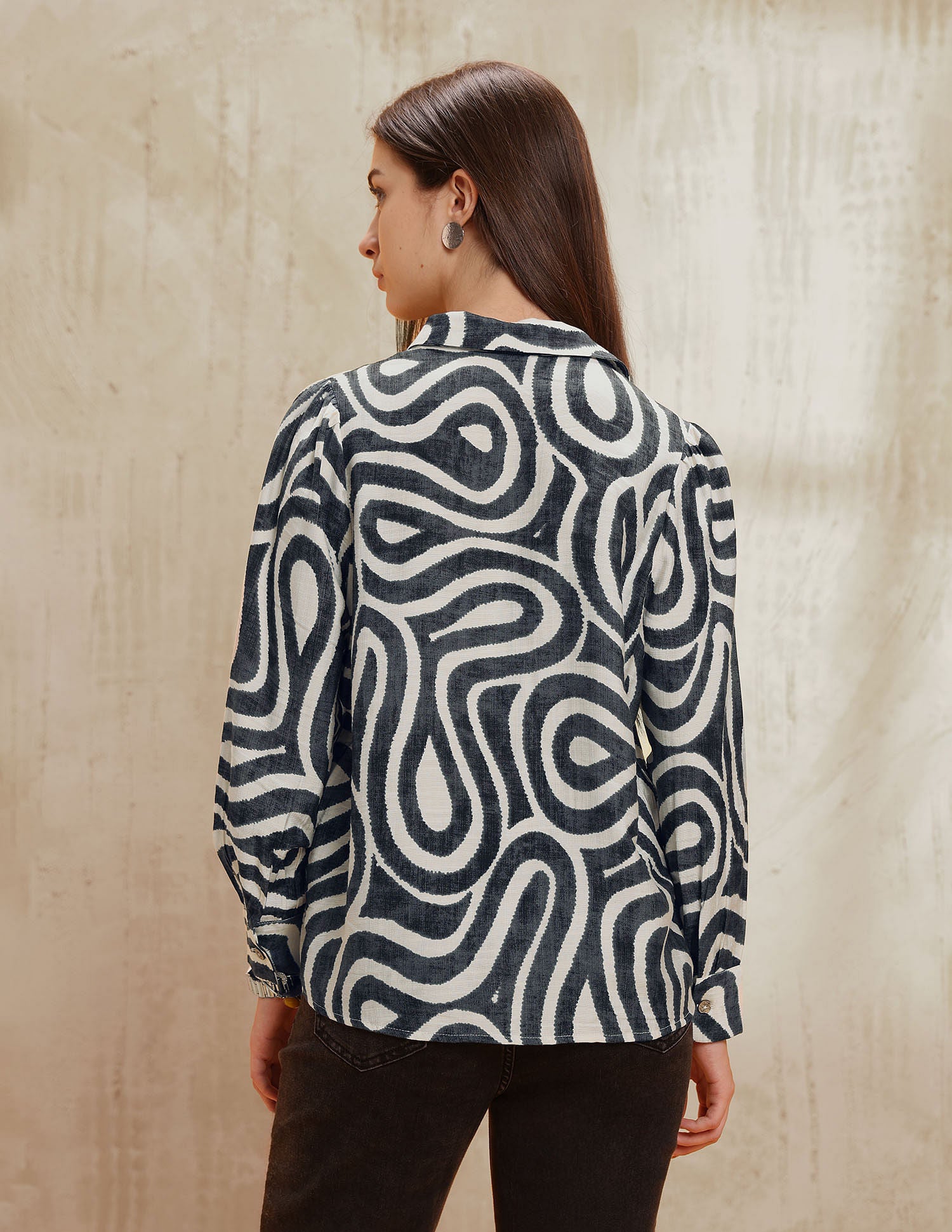 Abstract Printed Regular Fit Shirt Olive - U.S. POLO ASSN. | Large